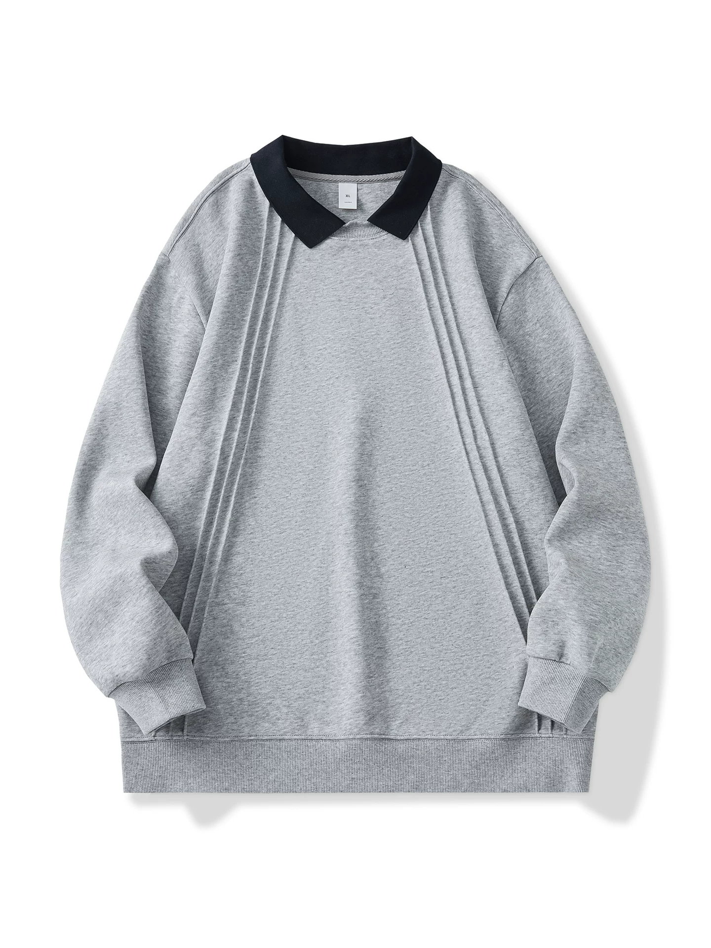 Áo len nam OMZM lót lông giả hai lớp kiểu dáng mới mùa đông 2025, đa năng, rộng rãi, thoải mái, tay dài, áo lót