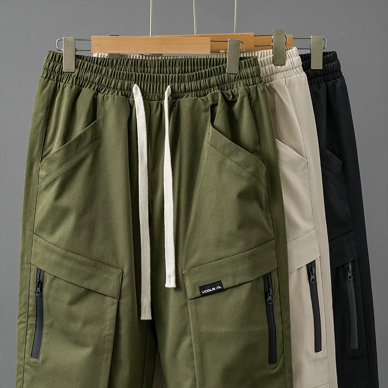 Quần jogger OMZM chất liệu twill dành cho nam, kiểu dáng mới thu đông 2024, quần dài thể thao phong cách Mỹ rộng rãi, phối màu thời thượng, kiểu dáng công sở.