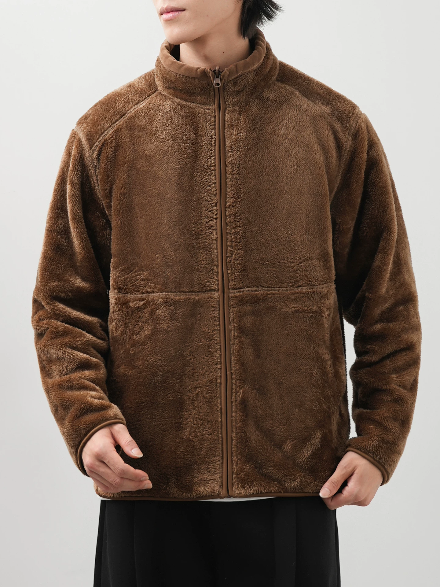 Áo khoác lông cừu OMZM dành cho nam mùa đông có lót lông cừu dày dặn, áo khoác lông cừu mềm mại, áo khoác mềm mại có lớp lót lông cừu