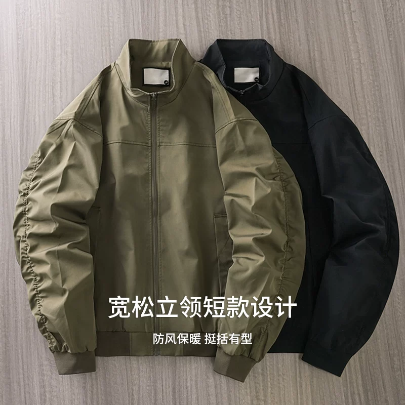 Áo khoác OMZM Harrington dành cho nam mùa đông phi công kiểu Mỹ có cổ đứng áo khoác làm việc ngoài trời áo khoác ba lớp chống thấm