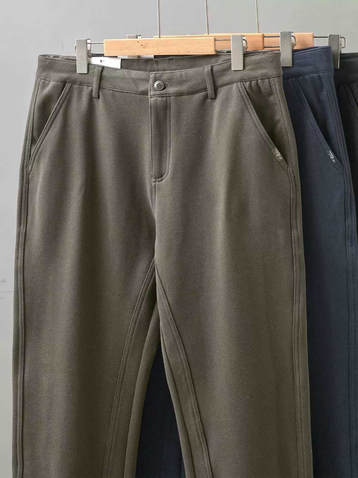 Quần âu len OMZM dành cho nam, mùa thu đông, quần âu cao cấp phong cách Hàn Quốc, quần dài ống rộng dày dặn, chất liệu dày dặn