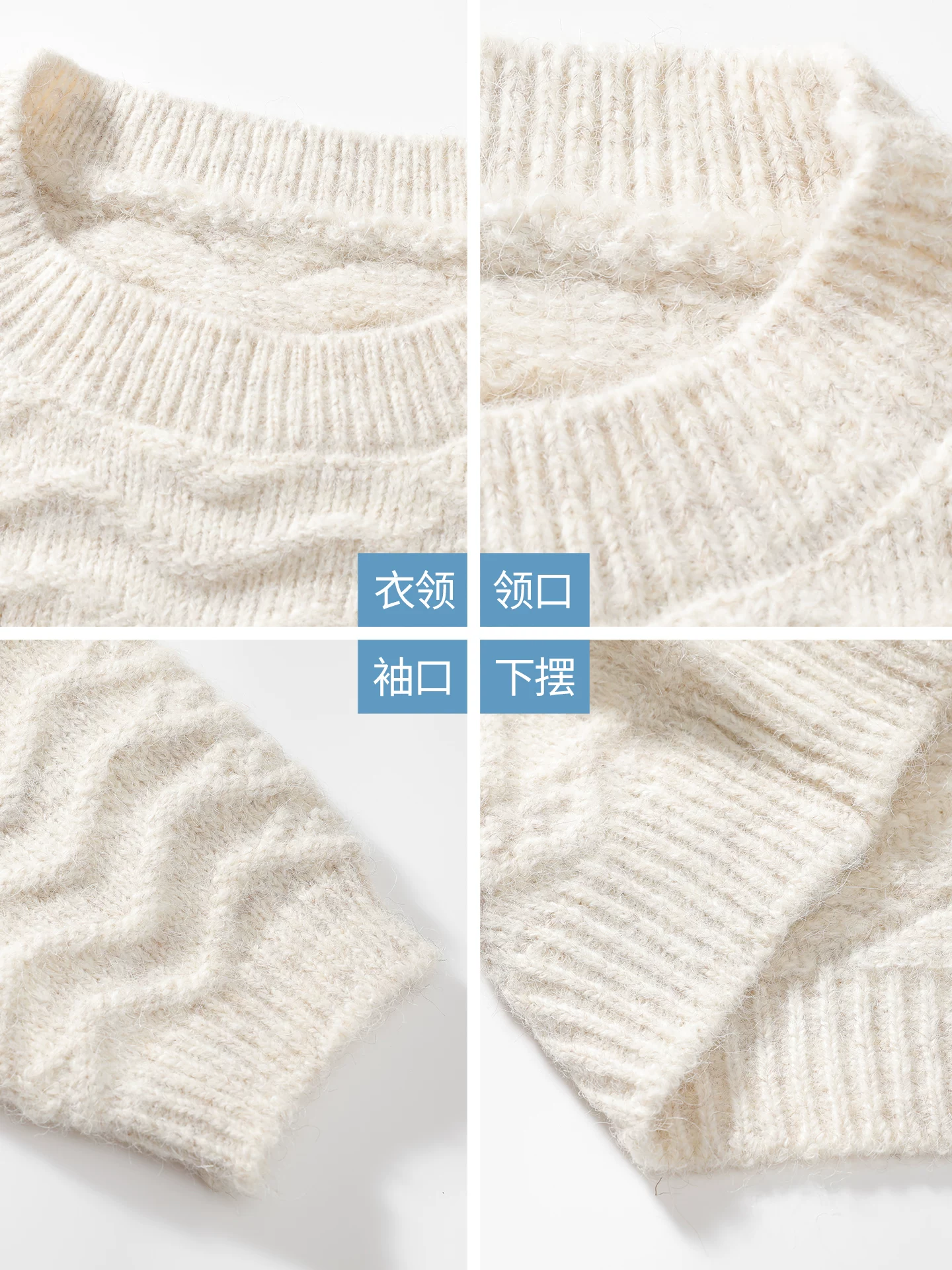 Áo len cổ tròn kiểu Mỹ OMZM dành cho nam, mẫu mới mùa đông 2025, chất liệu len merino dệt jacquard dày dặn, ấm áp và rộng rãi.