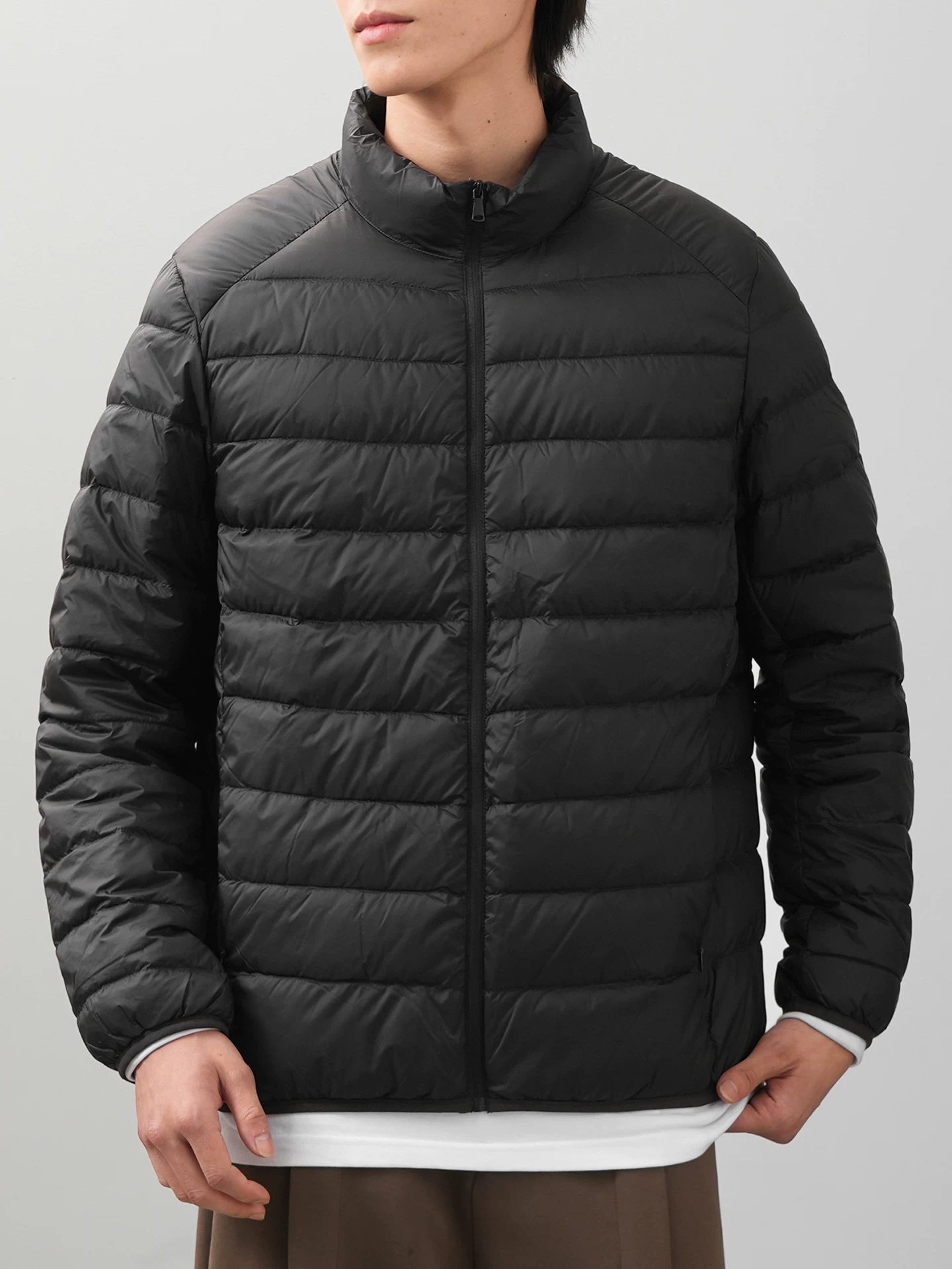 Áo khoác lông vũ OMZM90 dành cho nam, áo khoác cổ đứng dày dặn kiểu Mỹ cổ điển mùa đông, áo khoác phao ấm áp.