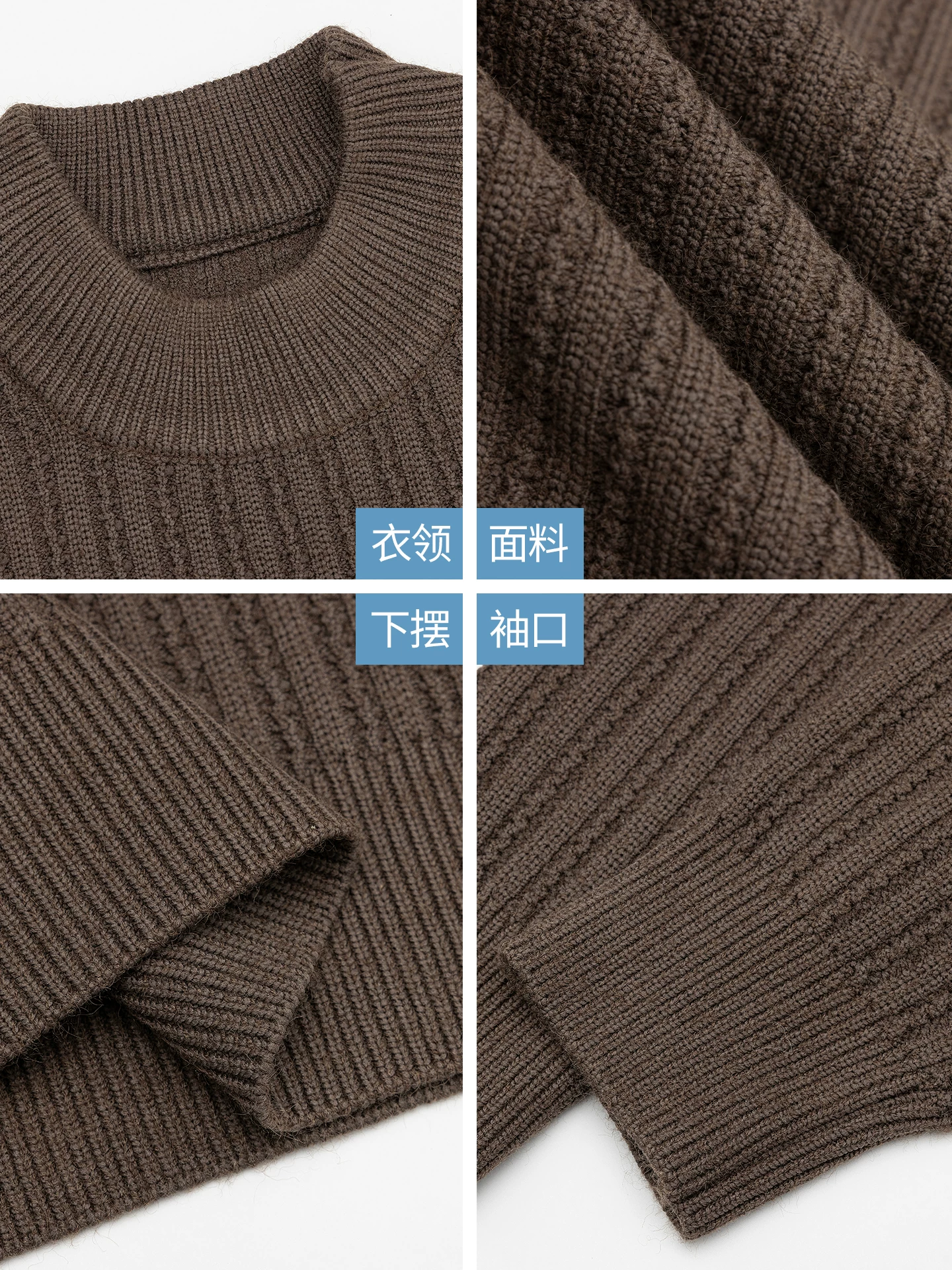 Áo len cổ lọ nửa cổ OMZM dành cho nam, áo len cổ trung bình dệt kim dày mùa thu đông, áo sơ mi đan len bên trong phong cách giản dị