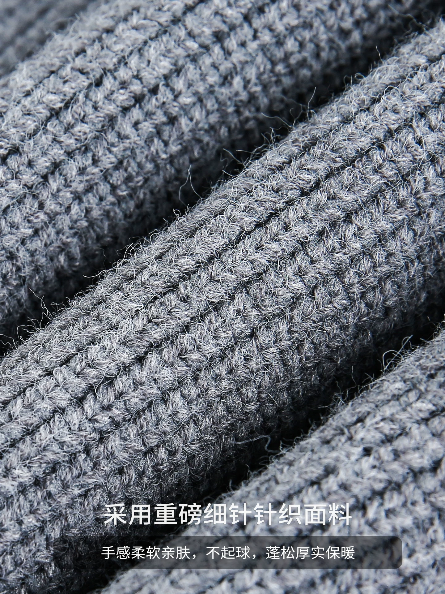 Áo len cardigan hạng nặng OMZM dành cho nam, áo len dệt kim phong cách retro kiểu Mỹ mùa đông có khóa kéo và cổ đứng.