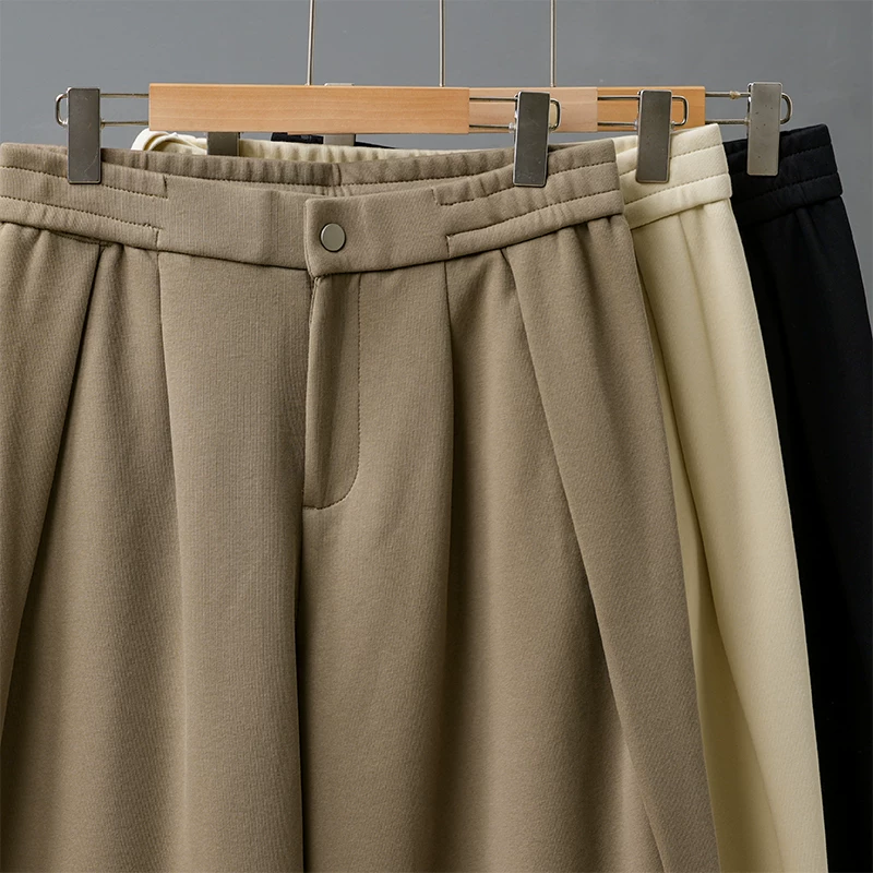 Quần âu nam OMZM460G chất liệu dày dặn, kiểu dáng mới thu đông 2024, quần ống rộng suông, quần thể thao dài chấm đất