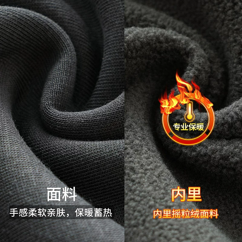 Áo khoác cardigan nam cổ đứng lót lông cừu dày dặn 460G, mùa thu đông 2025, chất liệu lông cừu dày giữ ấm, có khóa kéo