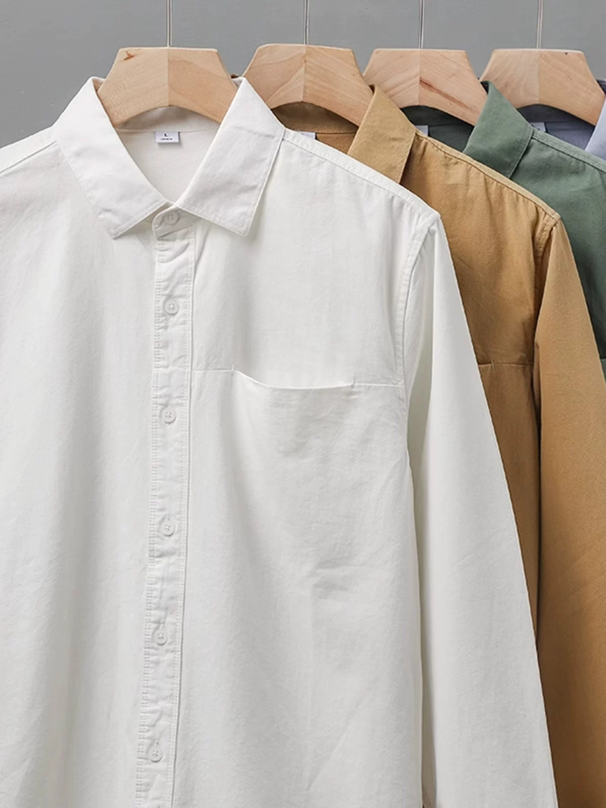 Áo sơ mi nam cotton nguyên chất cao cấp 350G kiểu Mỹ, tay dài, mùa thu 2025, áo khoác thường ngày, áo sơ mi trắng cao cấp dành cho công sở