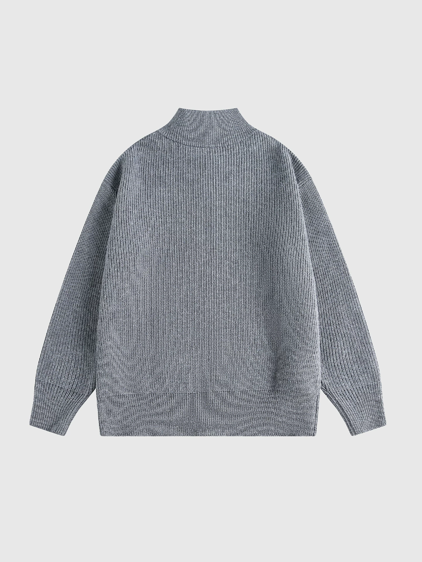 Áo len cardigan hạng nặng OMZM dành cho nam, áo len dệt kim phong cách retro kiểu Mỹ mùa đông có khóa kéo và cổ đứng.