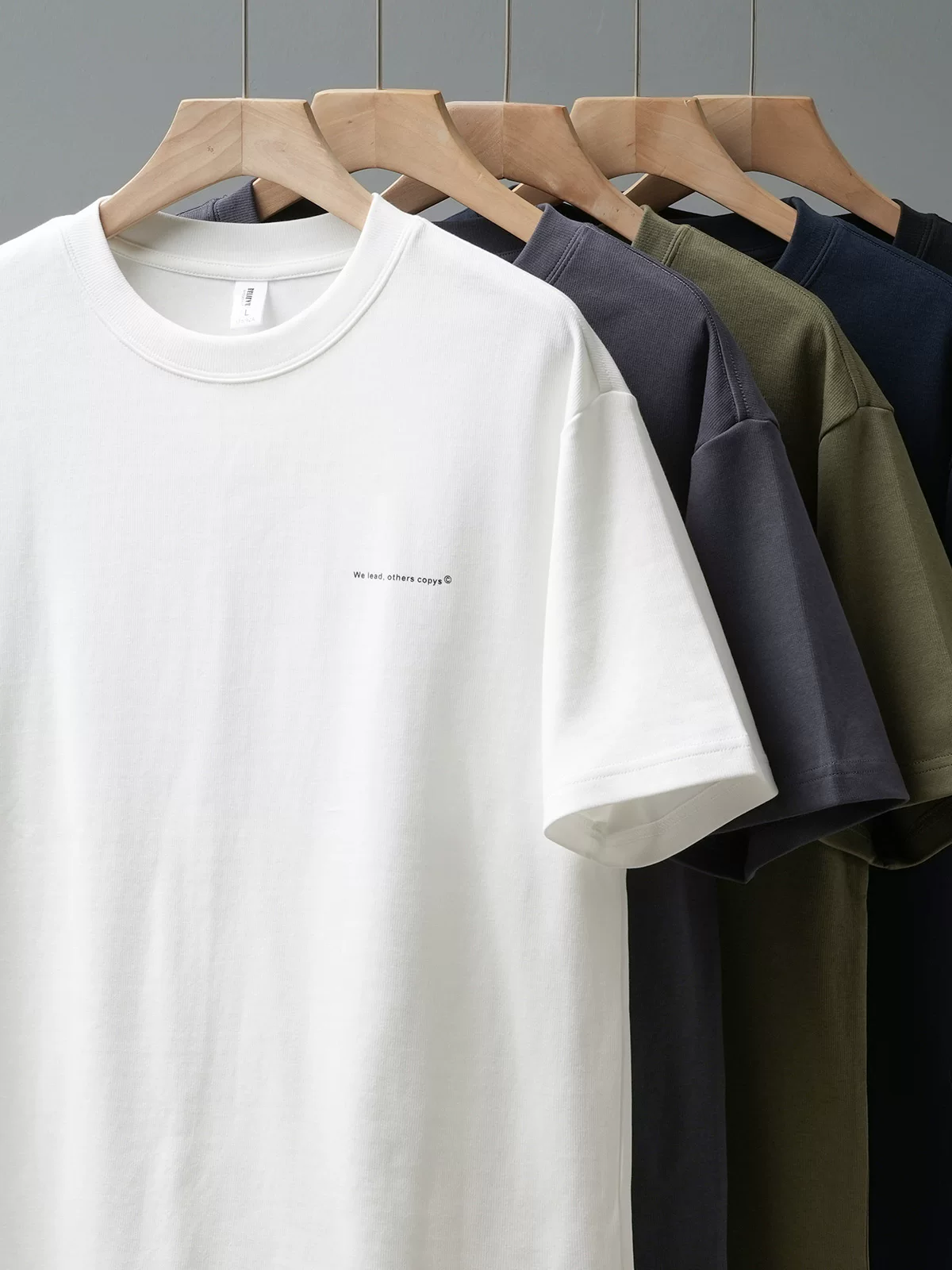 Áo thun nam tay ngắn chất dày 250G kiểu Mỹ, in chữ retro mùa hè, tay lửng dáng regular, cổ tròn rộng rãi