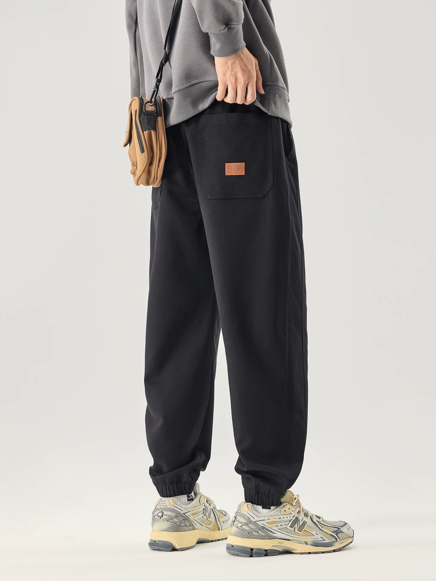 Quần cargo hạng nặng kiểu Mỹ của OMZM dành cho nam, quần jogger dáng rộng mùa thu, quần thể thao harem màu trơn kiểu dáng cao cấp