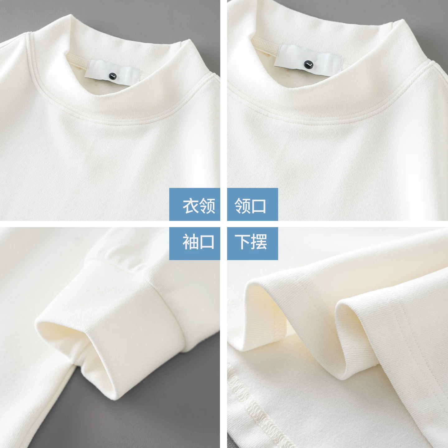 Áo sơ mi giữ nhiệt cổ cao nửa cổ OMZM dành cho nam, dày dặn cho mùa thu, áo thun dài tay màu trắng ấm áp để mặc nhiều lớp.