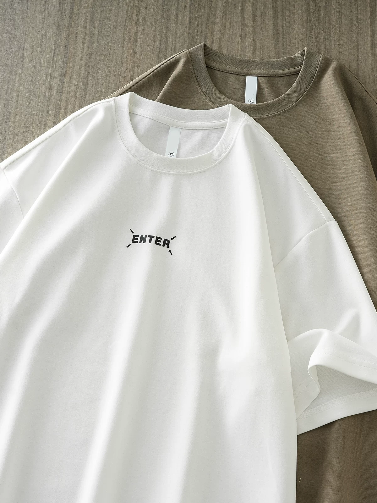 [In nhãn nhỏ] Áo thun ngắn tay hạng nặng 300G kiểu Mỹ dành cho nam, áo sơ mi cổ tròn nửa tay dáng rộng mùa hè dành cho cặp đôi