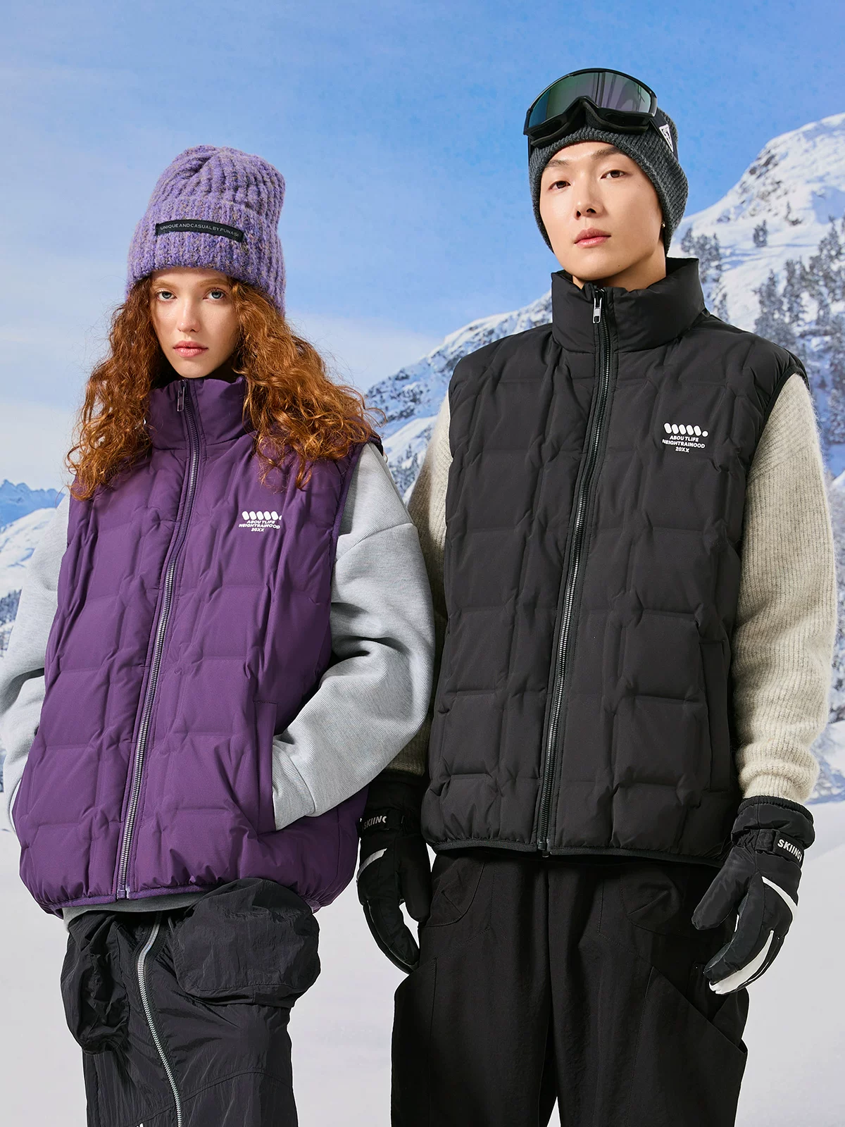 Áo vest lông vũ 90% dành cho nam và nữ, kiểu dáng cặp đôi, áo khoác cổ đứng họa tiết kim cương mùa đông, dáng rộng, áo vest dày dặn giữ ấm.