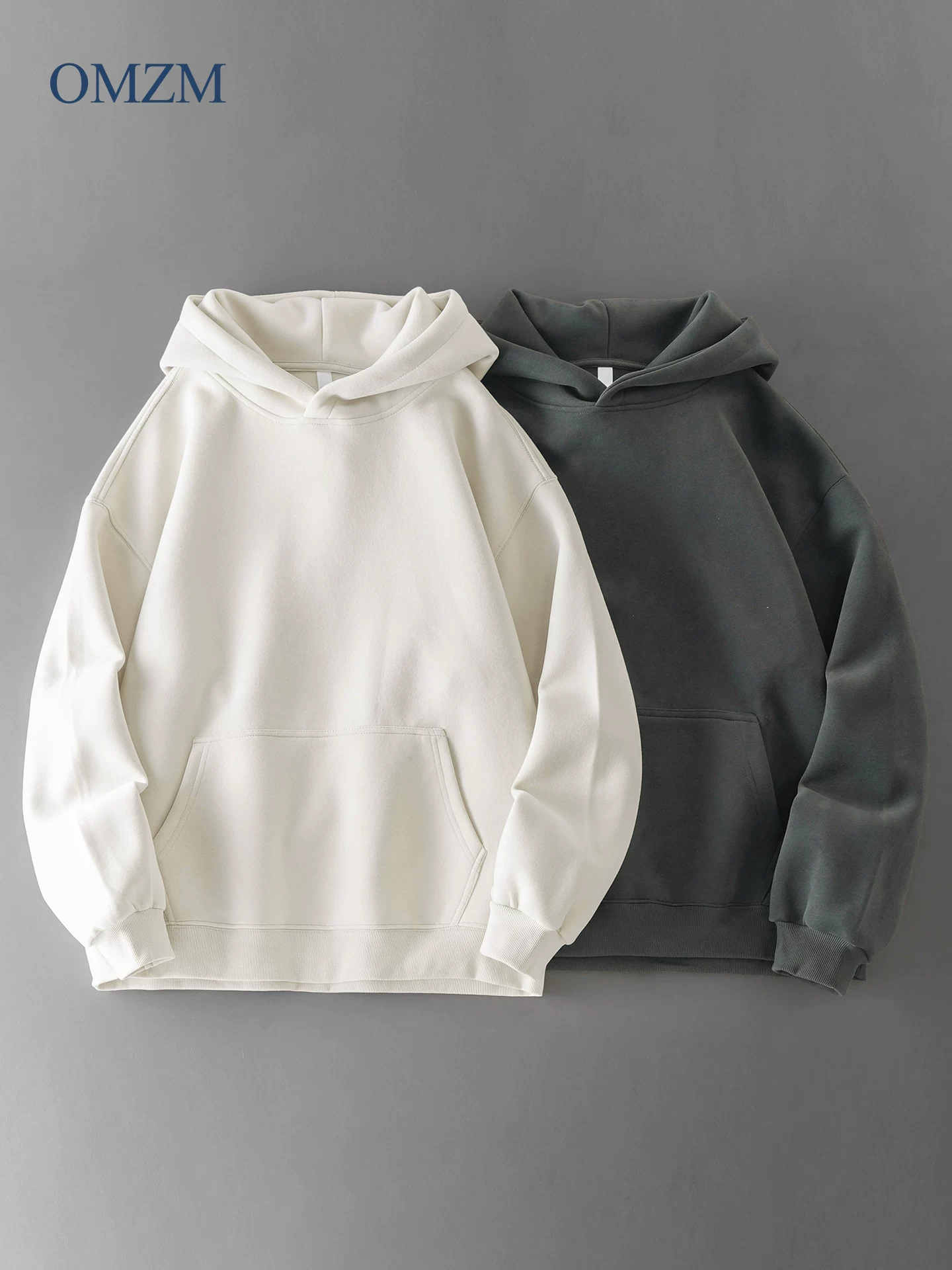 Áo hoodie nam OMZM450G chất liệu dày dặn, kiểu dáng Mỹ mùa thu, màu trơn, tay dài, áo khoác thể thao rộng rãi.