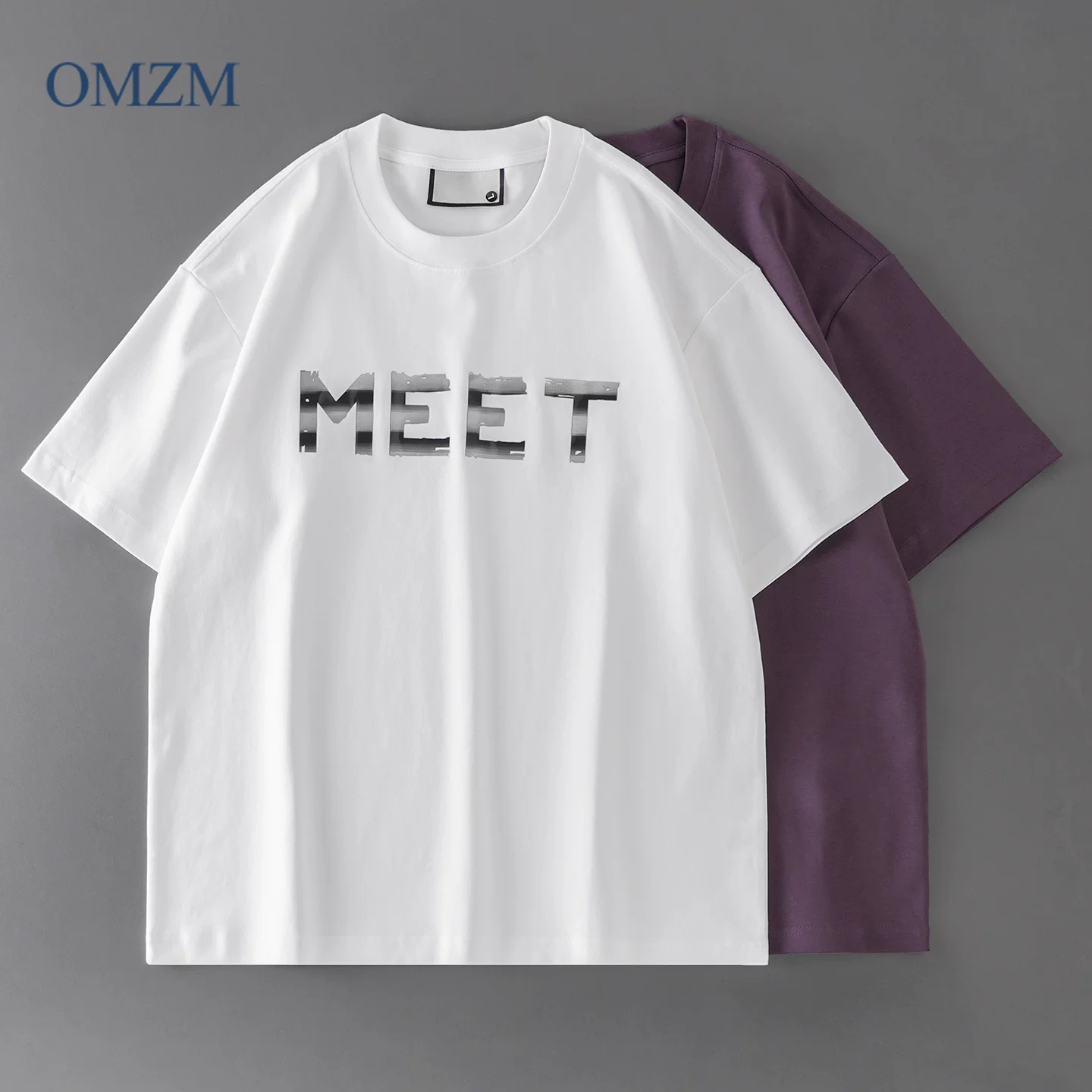 Áo thun cotton OMZM 50 chiếc dành cho nam, áo thun ngắn tay mát mẻ mùa hè kiểu dáng Mỹ in hình nửa tay áo thường xuyên dành cho nữ