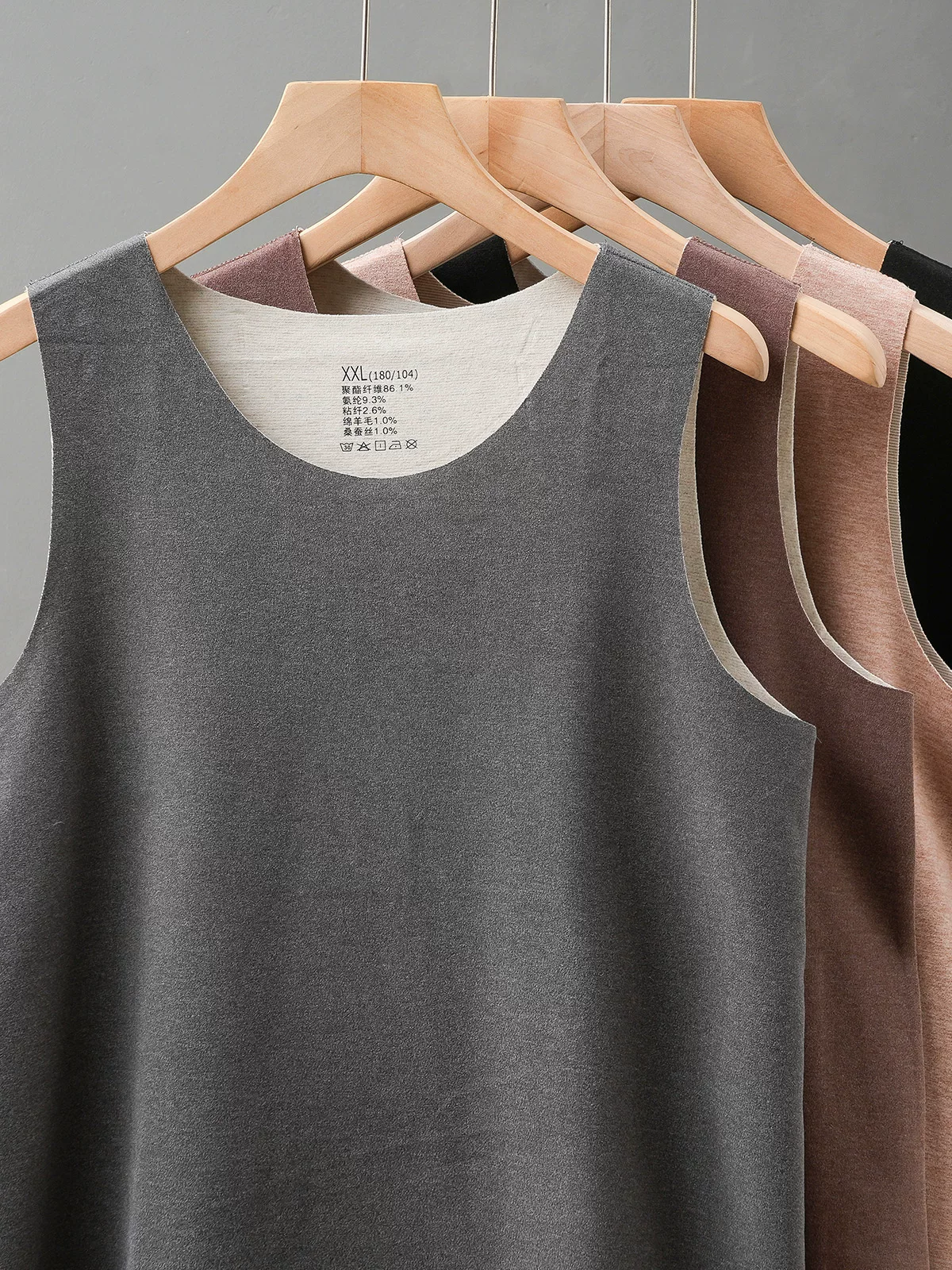 Áo vest nhung lụa hai mặt OMZM dành cho nam, lót lông cừu mùa đông, dày dặn, liền mạch, đồ lót giữ nhiệt tạo nhiệt, áo lót, lớp lót.