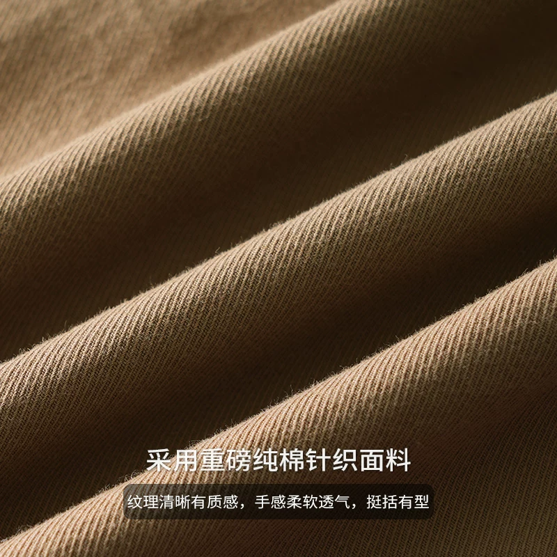 Áo sơ mi cotton nguyên chất hạng nặng OMZM dành cho nam, dài tay, kiểu xuân thu, áo khoác công sở có túi cổ điển, cổ bẻ, áo khoác sơ mi trắng.