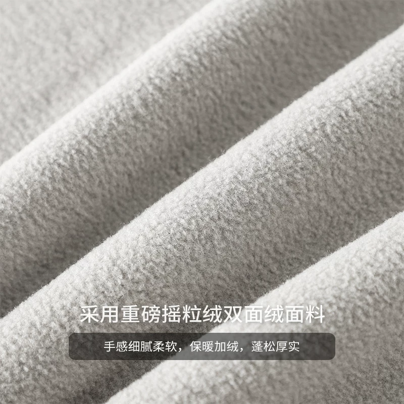 Áo nỉ nỉ dày dặn kiểu Mỹ 480G dành cho nam, áo khoác dáng rộng cổ đứng mùa thu đông, áo len chui đầu nửa khóa kéo màu trơn cổ điển