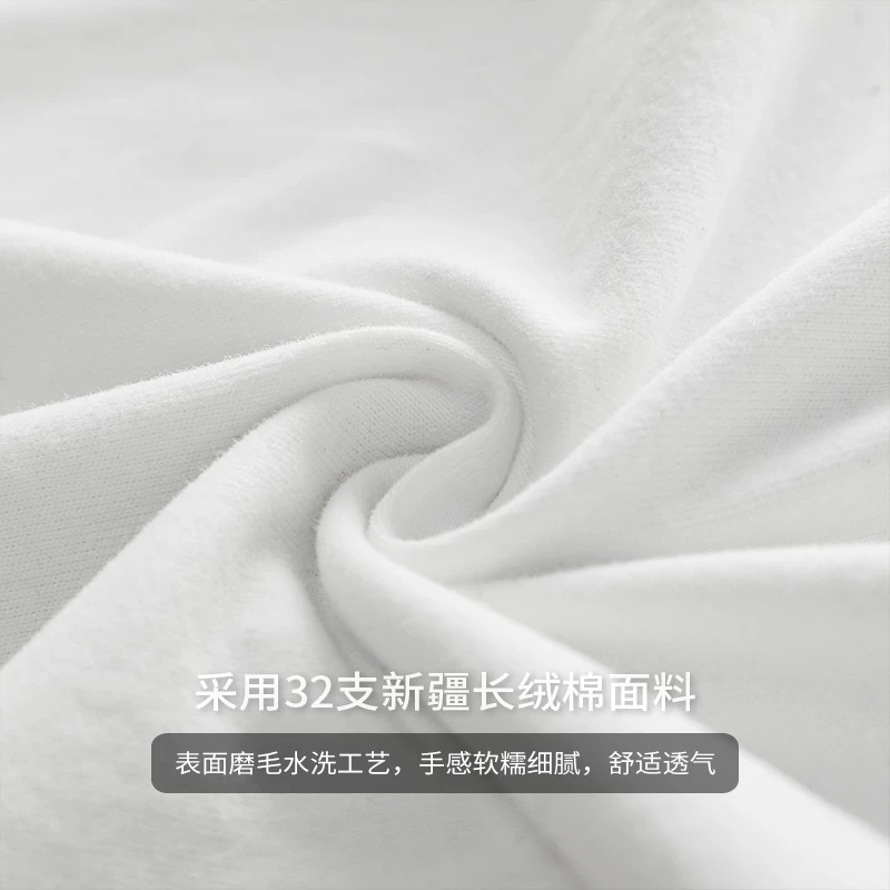 Áo thun cổ Henry nặng 400G ba kim dành cho nam, dài tay, áo len dáng rộng phong cách Mỹ mùa thu, chất liệu cotton nguyên chất, áo trơn màu.