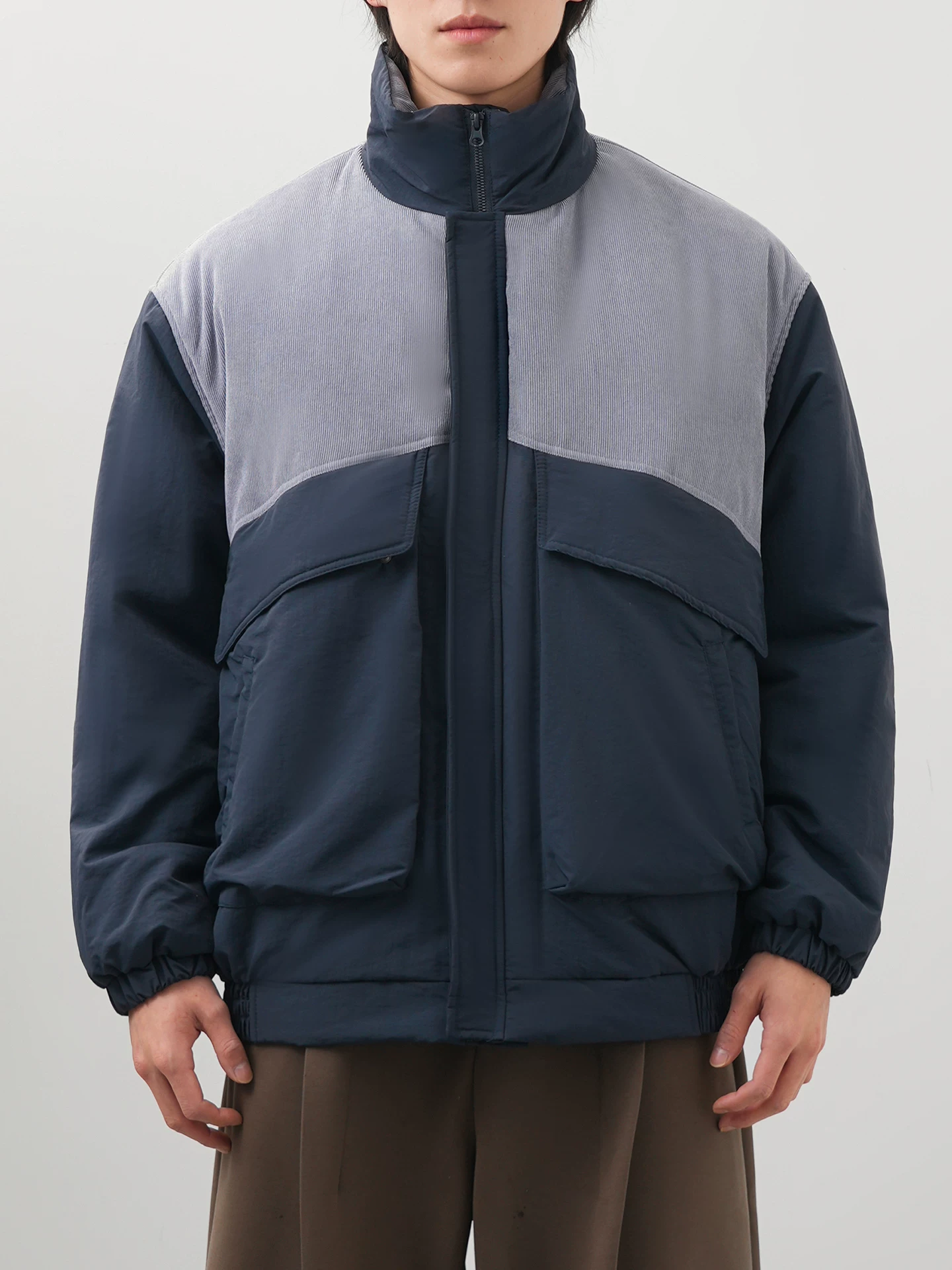 Áo khoác cotton dày dặn OMZM dành cho nam, áo khoác cotton thường ngày có lót lông cừu mùa đông, áo khoác cặp đôi thời trang hợp thời trang.