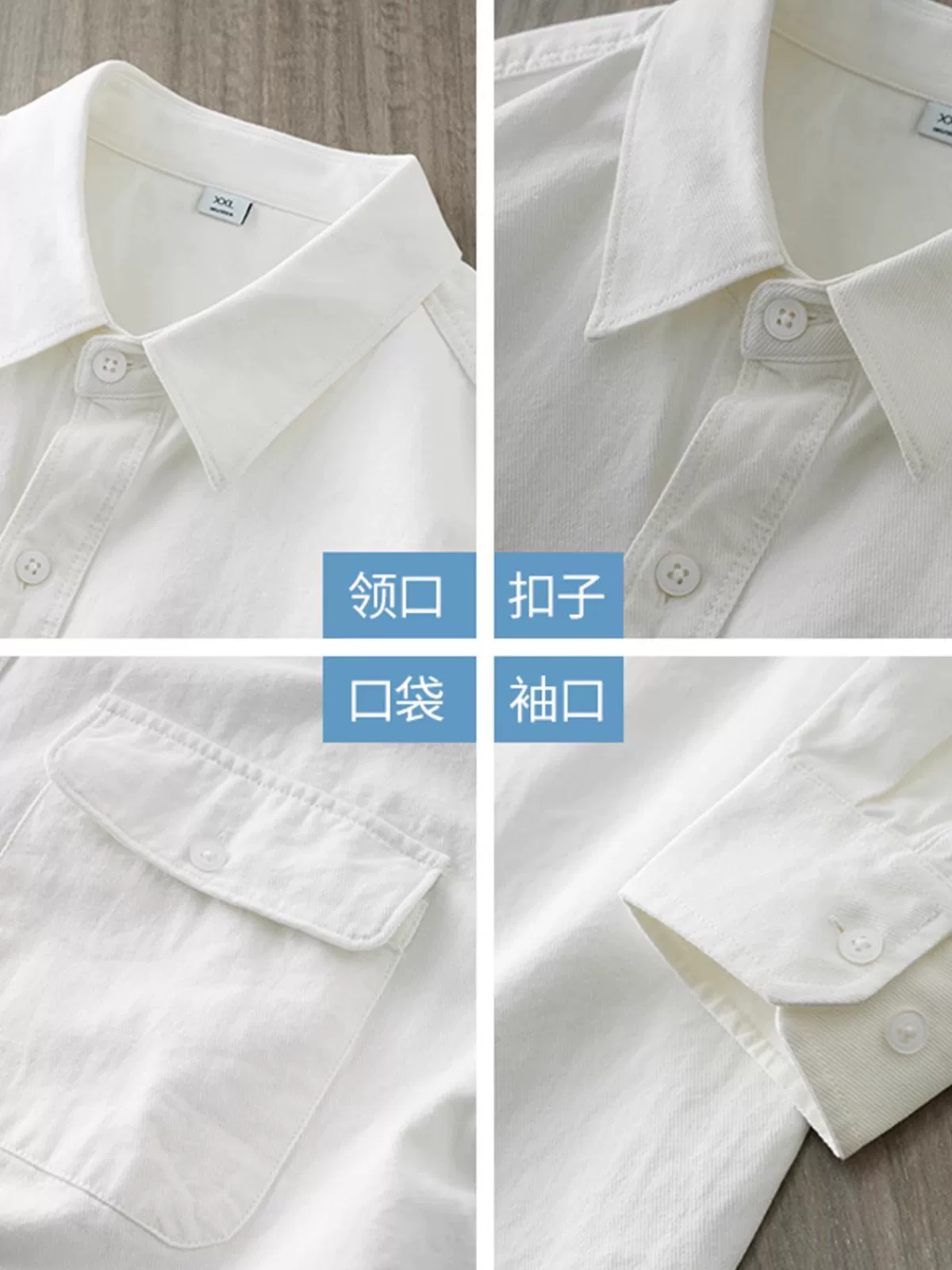 Áo khoác sơ mi nam chất liệu cotton 100% cao cấp 400G, mùa thu 2024, màu xanh dương, kiểu dáng Mỹ, phong cách casual