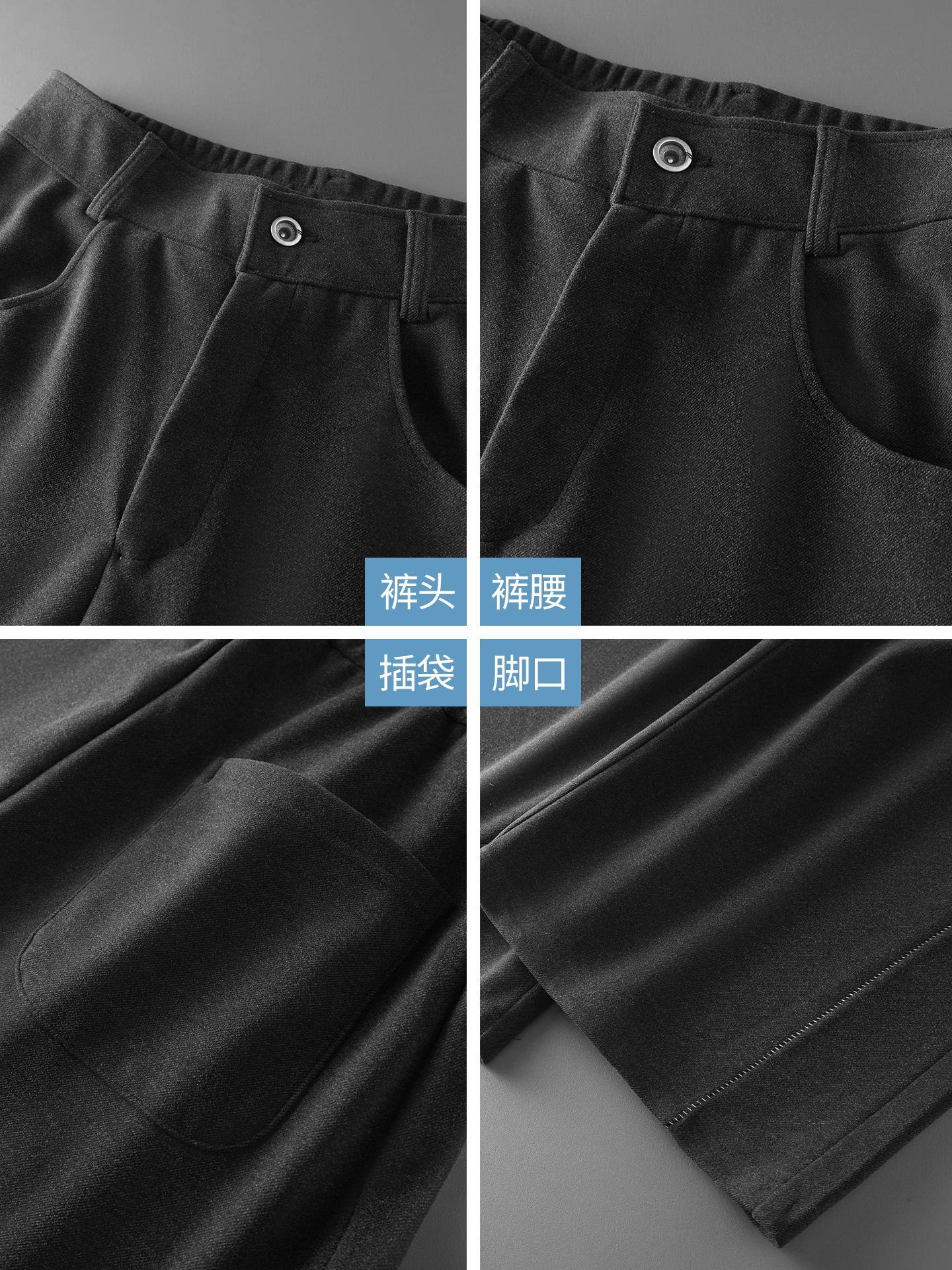 Quần len dày kiểu Mỹ OMZM dành cho nam, quần ống rộng dày dặn ấm áp mùa thu đông, quần ống rộng dáng thẳng dáng rộng, quần thường ngày.