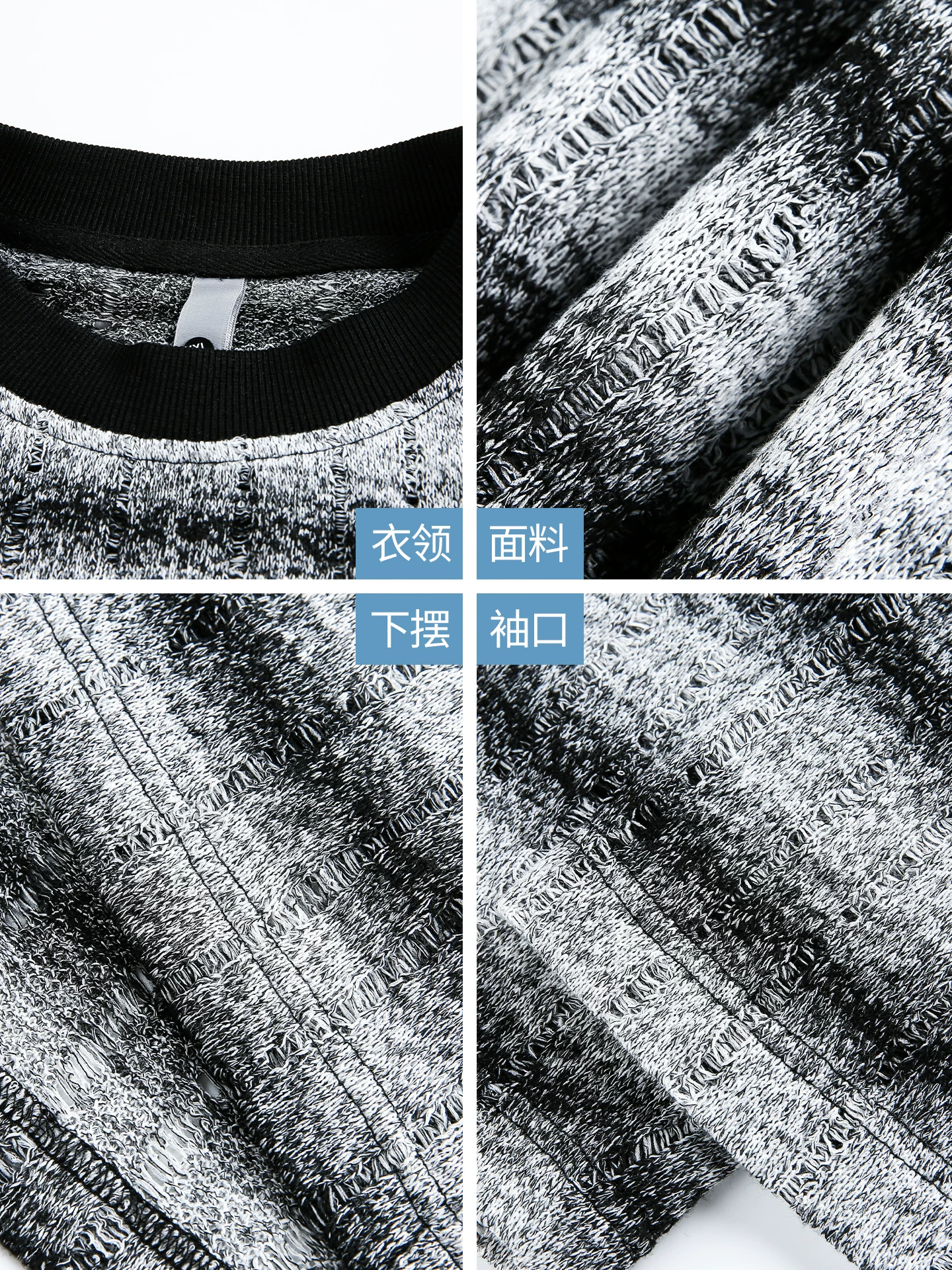 Áo len cổ tròn sọc OMZM dành cho nam, áo sơ mi lớp trong phối màu cổ điển kiểu Mỹ mùa thu đông, áo len dệt kim cao cấp kiểu cũ