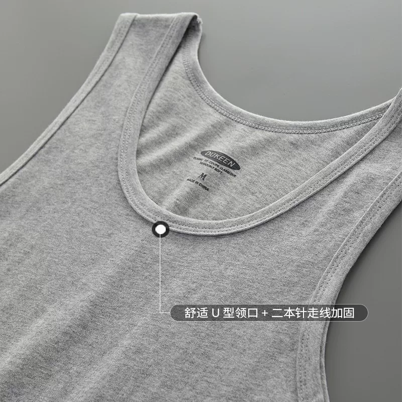 Áo vest cotton kiểu Mỹ dành cho nam, mẫu mới hè 2025, kiểu dáng rộng rãi, không tay, áo lót thể thao, áo thun không tay màu trơn.