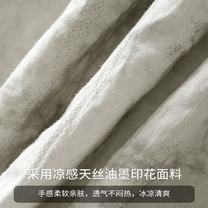 Áo sơ mi ngắn tay phong cách Hawaii OMZM dành cho nam, áo sơ mi Tencel mát mẻ mùa hè, in tranh mực, áo sơ mi dáng rộng chống nhăn