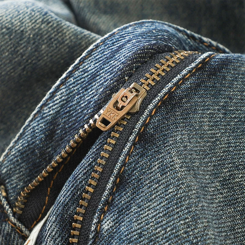 Quần jean ống thẳng kiểu Mỹ OMZM dành cho nam, phong cách mùa hè mới, quần ống rộng dáng rộng, phong cách cổ điển, thương hiệu thời thượng