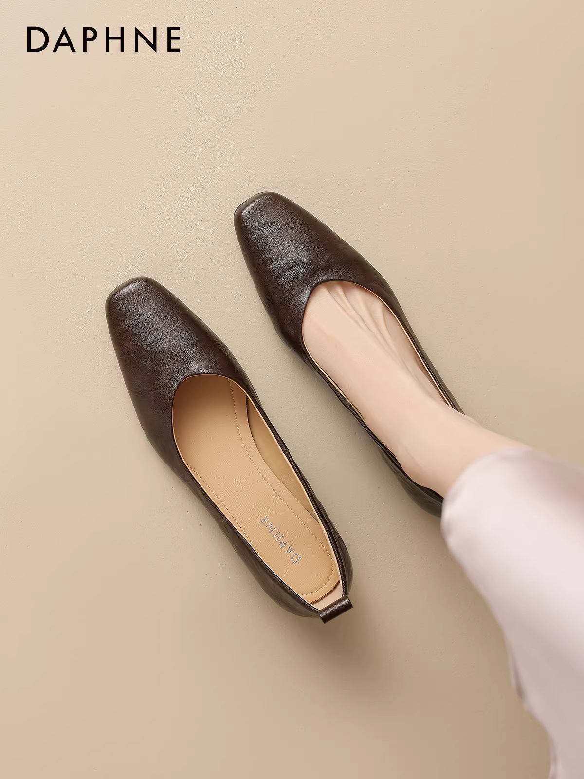 Giày nữ kiểu Pháp Daphne 2025, giày bệt mùa thu mới, giày đi làm nữ, giày xuồng nông, giày lười nữ, giày da nữ