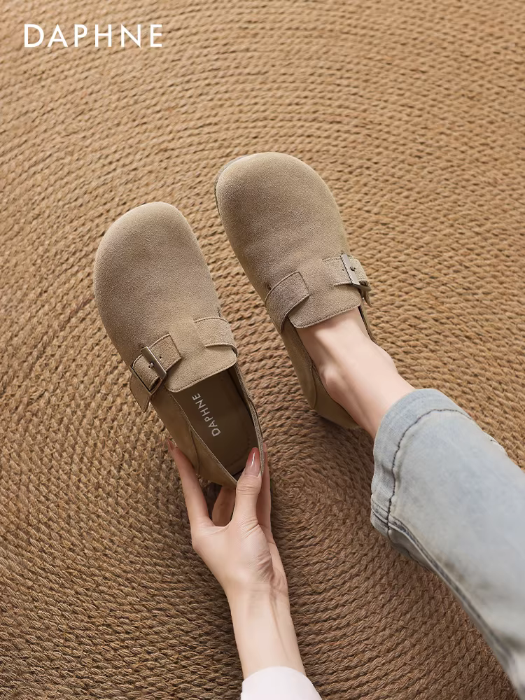 Giày Birkenstock đế bằng Daphne dành cho nữ, che phủ toàn bộ, giày lười Birkenstock đế mềm mùa thu đông 2025 mới.