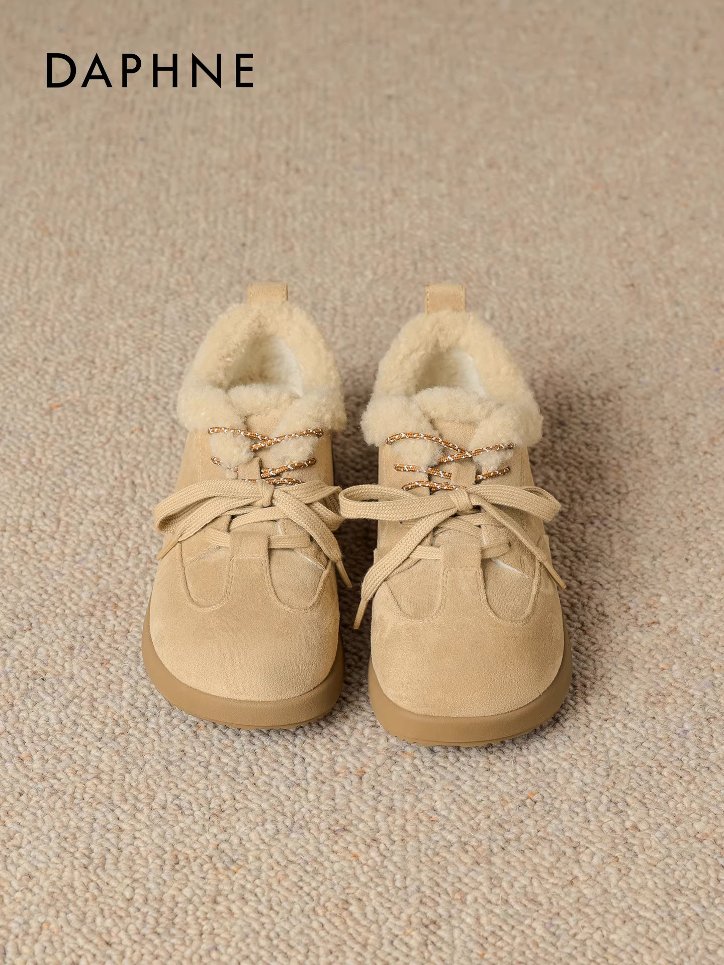 Giày Birkenstock lót lông Daphne dành cho nữ, giày bốt giữ ấm mùa đông 2025 mới, giày bông lông dày đế dày kiểu cổ điển.