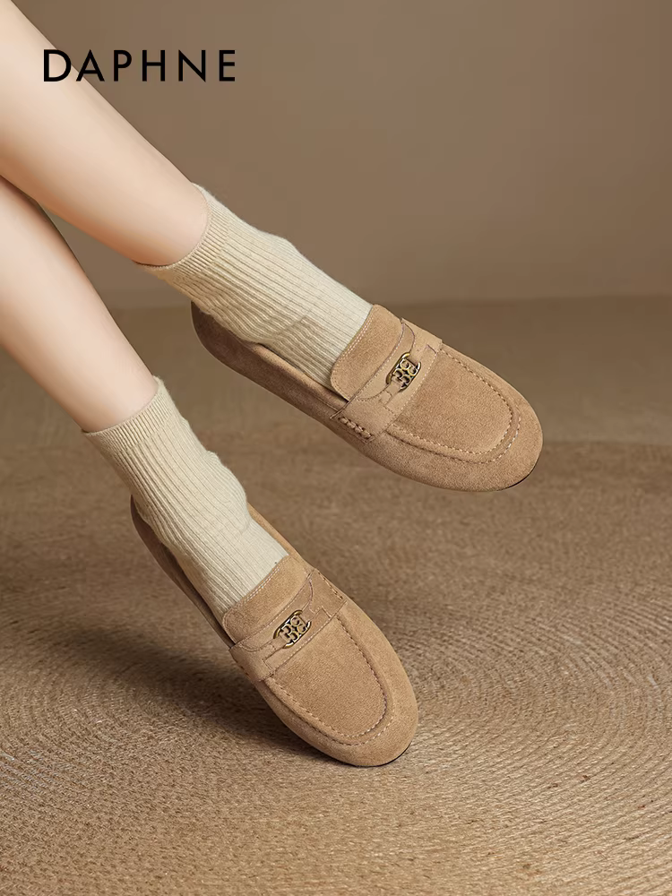 Giày Daphne retro Birkenstock nữ 2025 kiểu thu mới phong cách cổ điển sang trọng, giày lười đế mềm, giày bầu, kiểu xỏ ngón