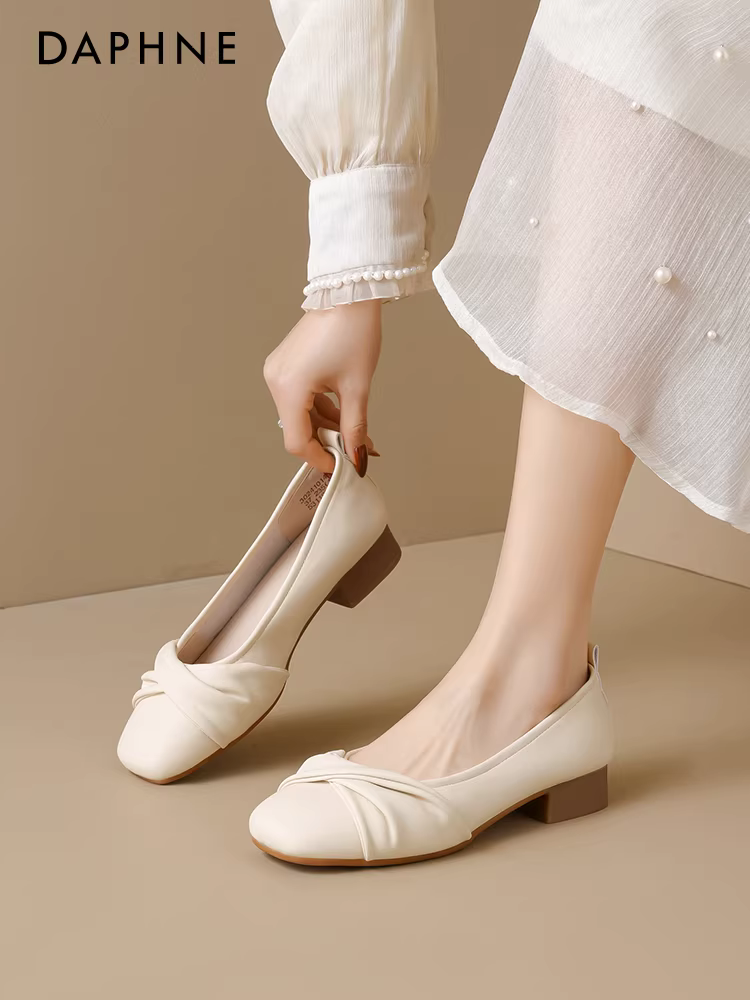 Giày bệt Daphne miệng nông dành cho nữ 2026 giày lười mùa xuân mới giày ba lê đế mềm giày Mary Jane kiểu Pháp dành cho mẹ