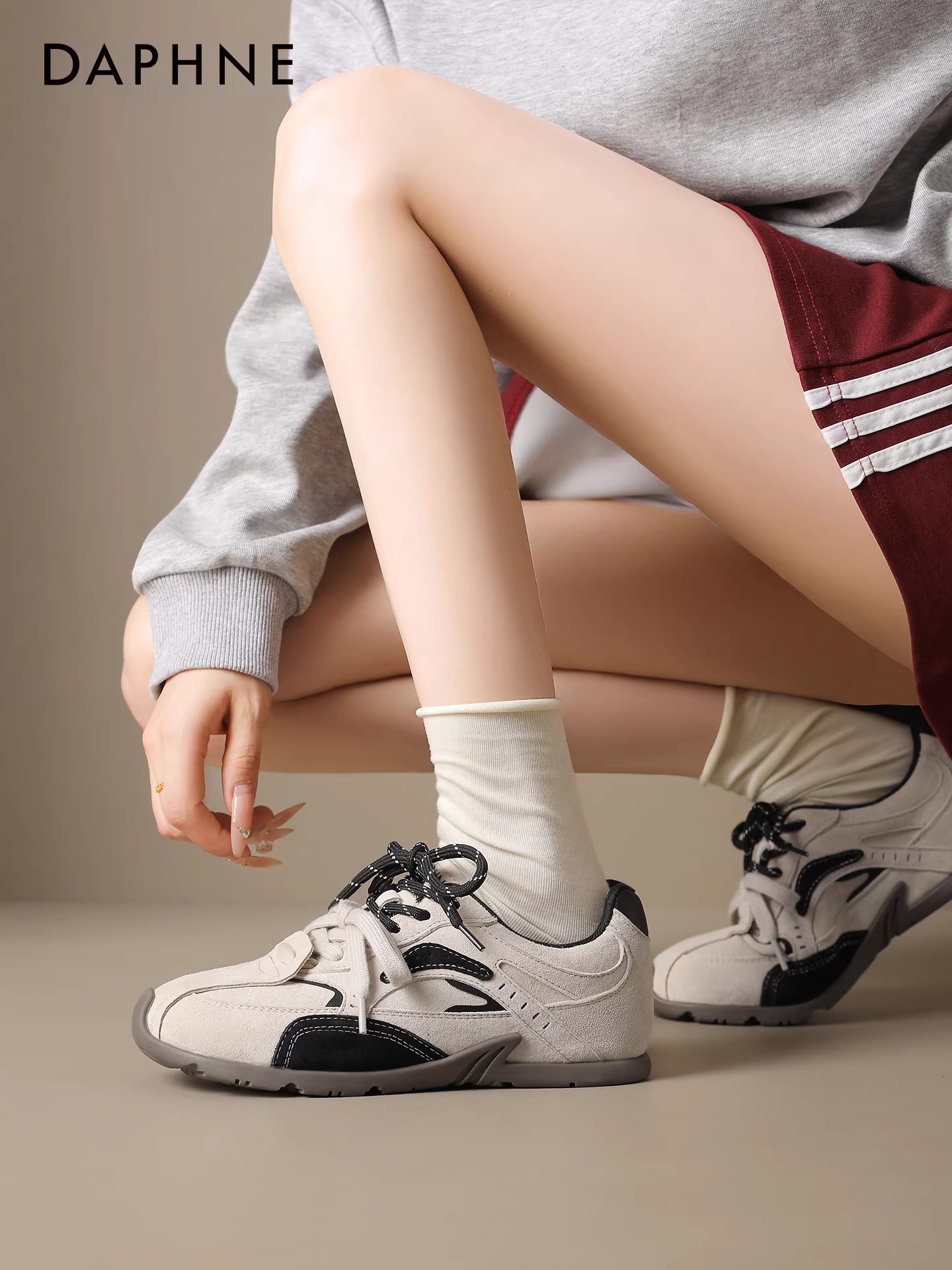 Giày tập thể thao thường ngày Daphne dành cho nữ 2025, mẫu mới thu đông, giày bệt, giày ba lê, giày thể thao đa năng