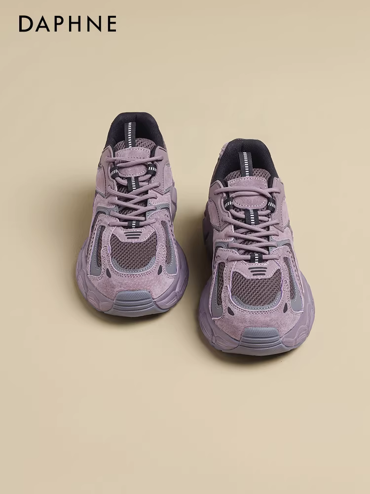 Giày thể thao Daphne dành cho nữ, mẫu mới xuân hè 2025, màu tím thời thượng, nhẹ, đế dày, đa năng, phong cách thường ngày