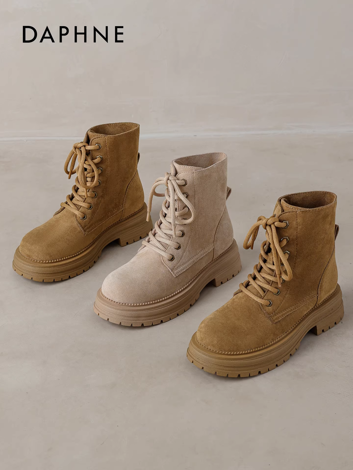 Giày bốt Martin đế dày Daphne dành cho nữ, kiểu mới thu đông 2025, đi bộ ngoài trời, giày bảo hộ lao động chống trơn trượt, giày bốt ngắn thông thường không thể phá hủy.