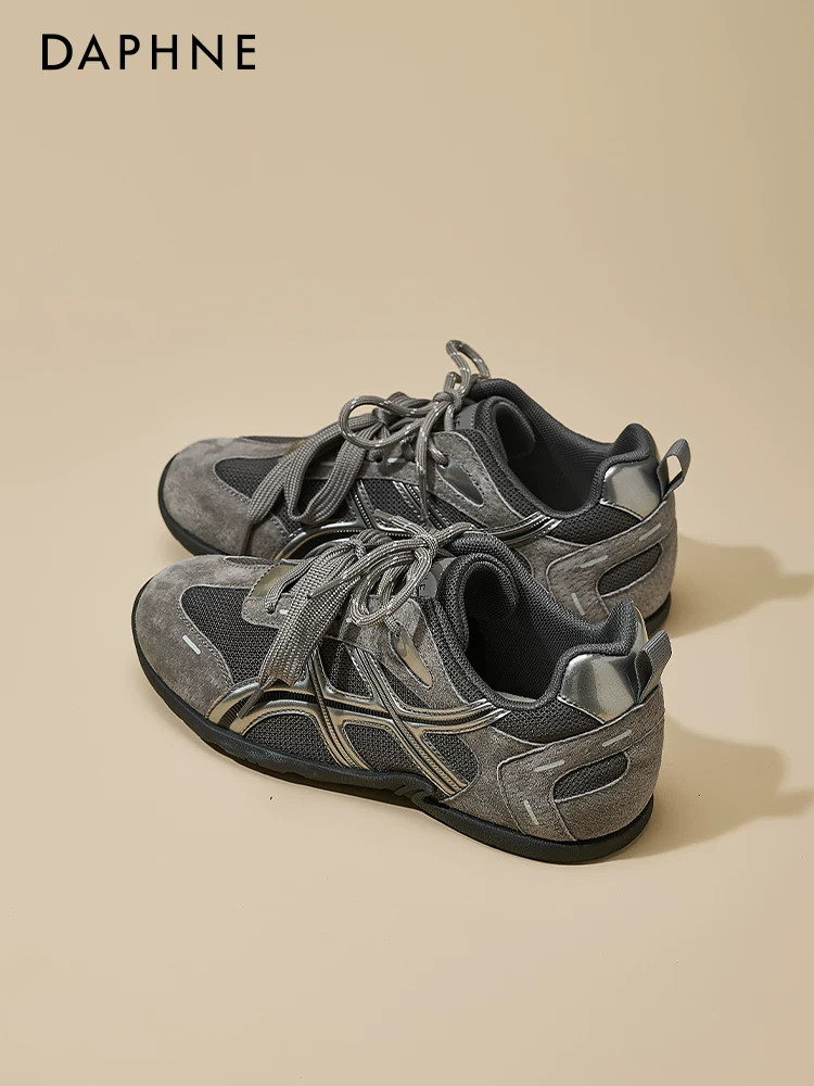Giày tập luyện đạo đức màu xám Daphne dành cho nữ 2026 giày đua múa ba lê cổ điển mùa xuân mới giày thể thao đế dày tăng chiều cao