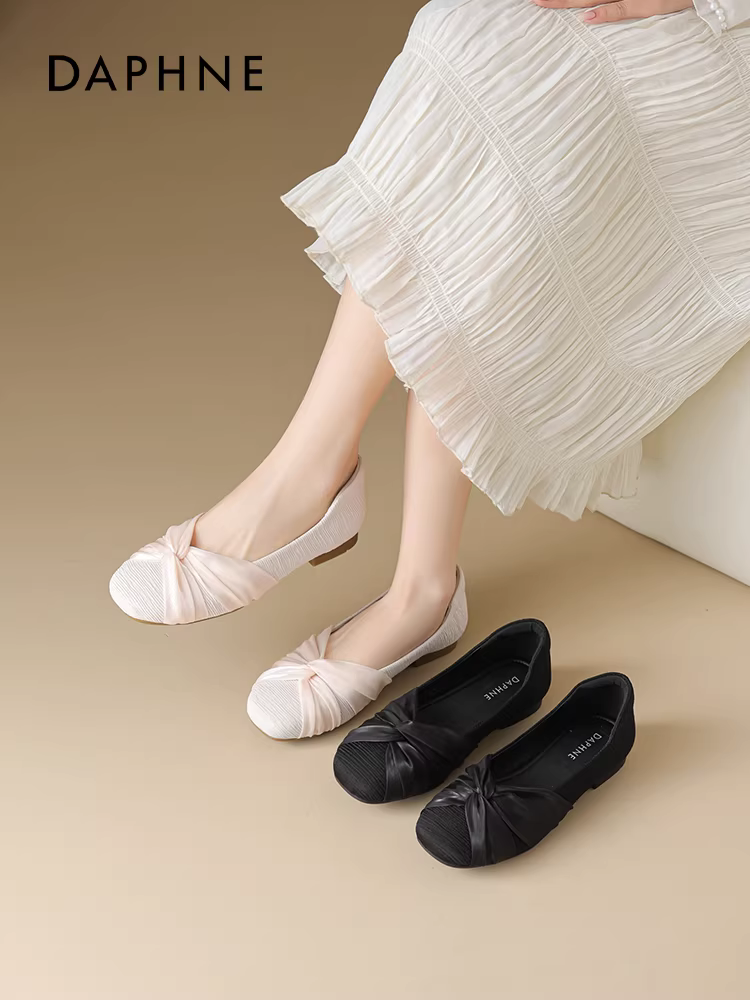 Giày bệt Daphne kiểu Pháp mùa thu mới 2025 dành cho nữ, đế mềm, kiểu Mary Jane, dành cho mẹ