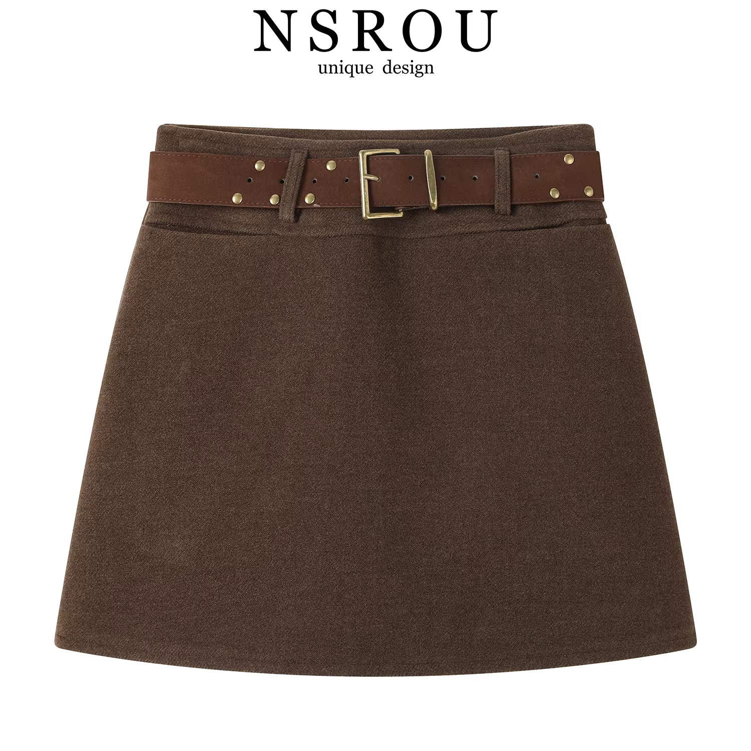 Váy len dày cao cấp, cạp cao, dáng ôm, ngắn, kiểu dáng chữ A, dành cho nữ, mùa thu đông