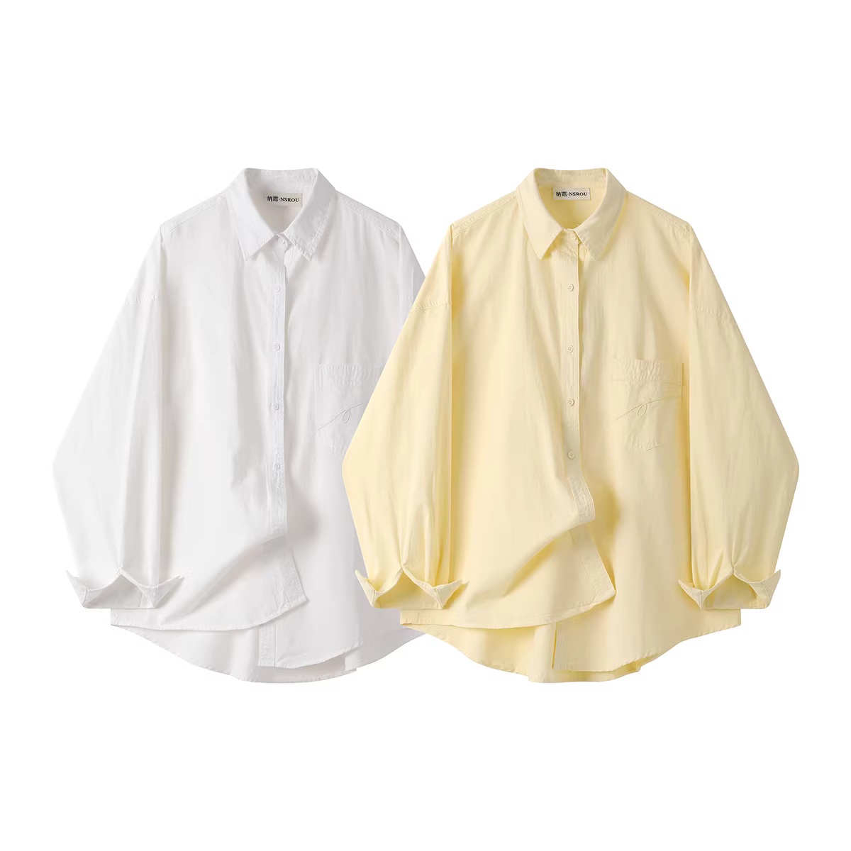 Áo khoác dài tay dáng rộng và đa năng kiểu Pháp dành cho nữ, phong cách xuân thu mới, áo sơ mi độc đáo và rất đẹp.