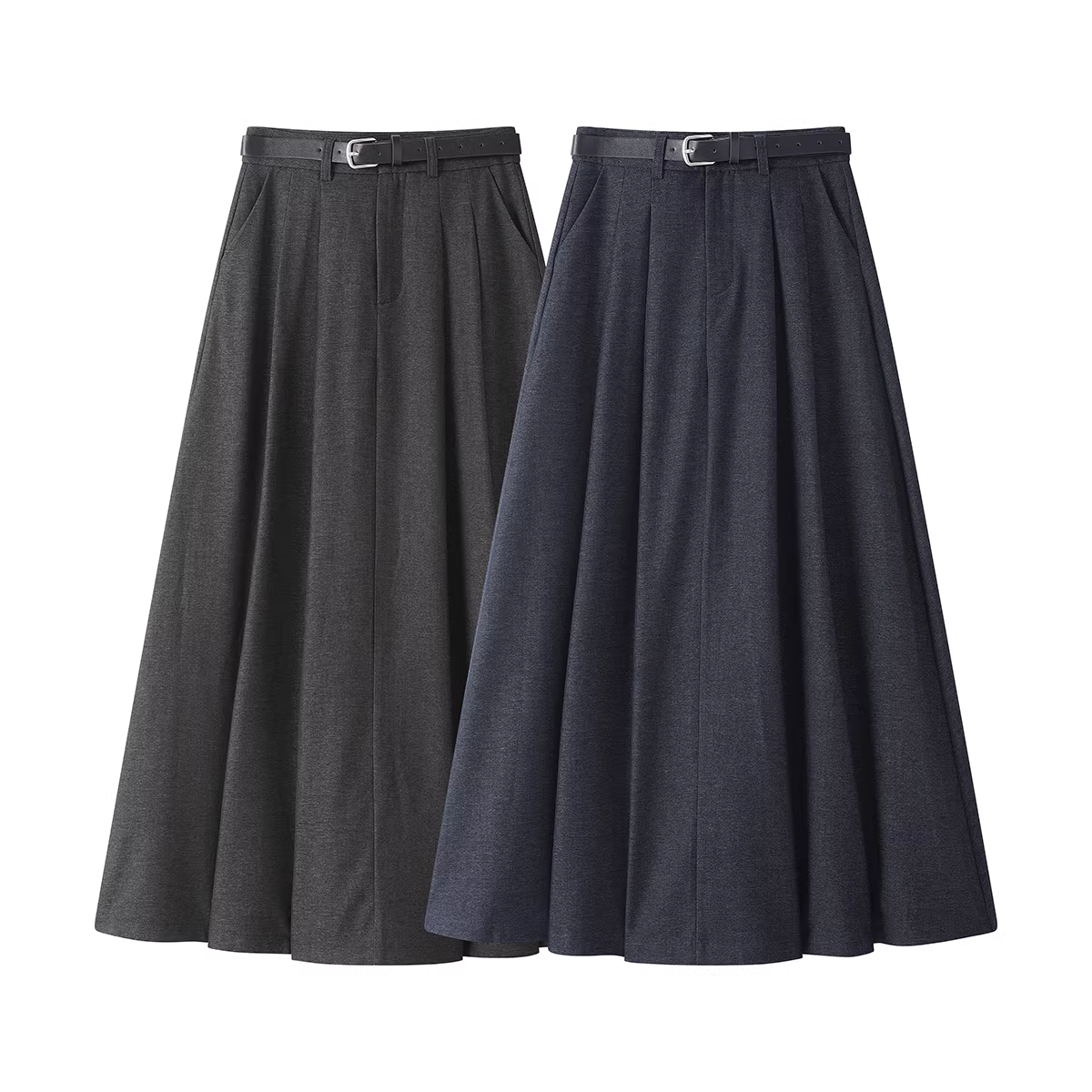 NSROU Váy denim phong cách đại học đa năng theo phong cách retro của Mỹ Váy denim kiểu dáng dù dành cho nữ mùa xuân hè Váy chữ A dài vừa phải