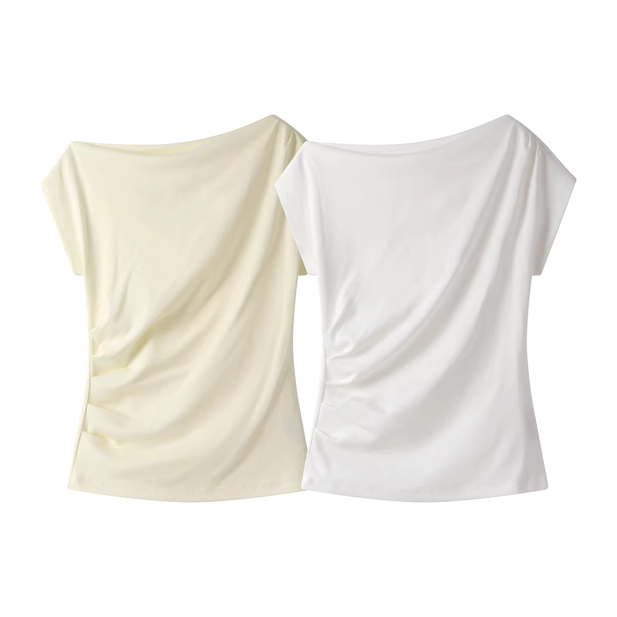 Áo thun ngắn tay lệch vai kiểu Hàn Quốc siêu xinh độc đáo dành cho nữ, áo kiểu dáng ôm vừa vặn tôn dáng mùa hè