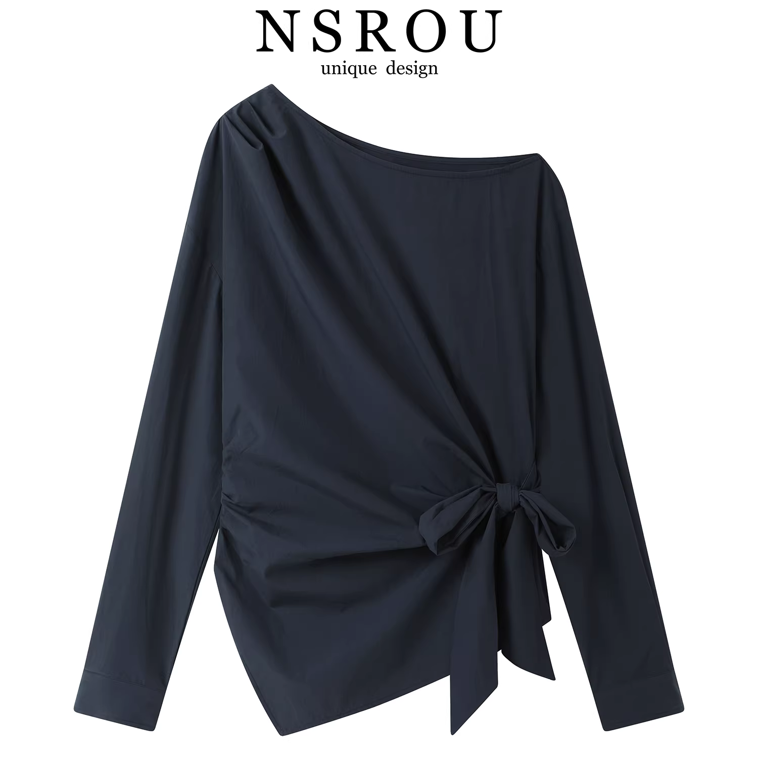 Áo sơ mi dài tay trễ vai phong cách retro kiểu Pháp dành cho nữ, áo sơ mi dáng ôm và thanh lịch mới cho đầu mùa thu.