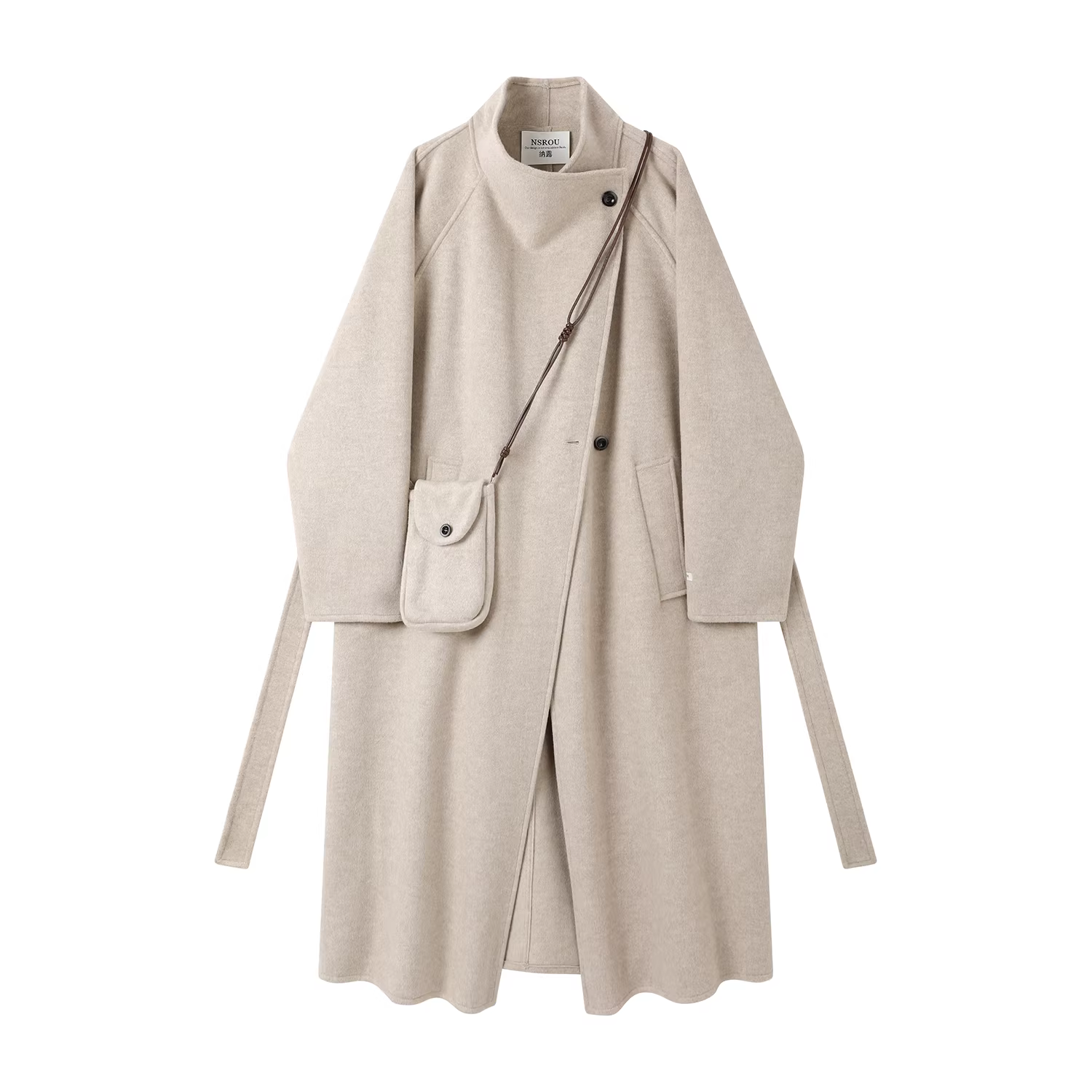 Áo khoác len cổ đứng phong cách Hepburn kiểu Hàn Quốc dành cho nữ, áo khoác mùa đông cao cấp, siêu đẹp, dài, thanh lịch.