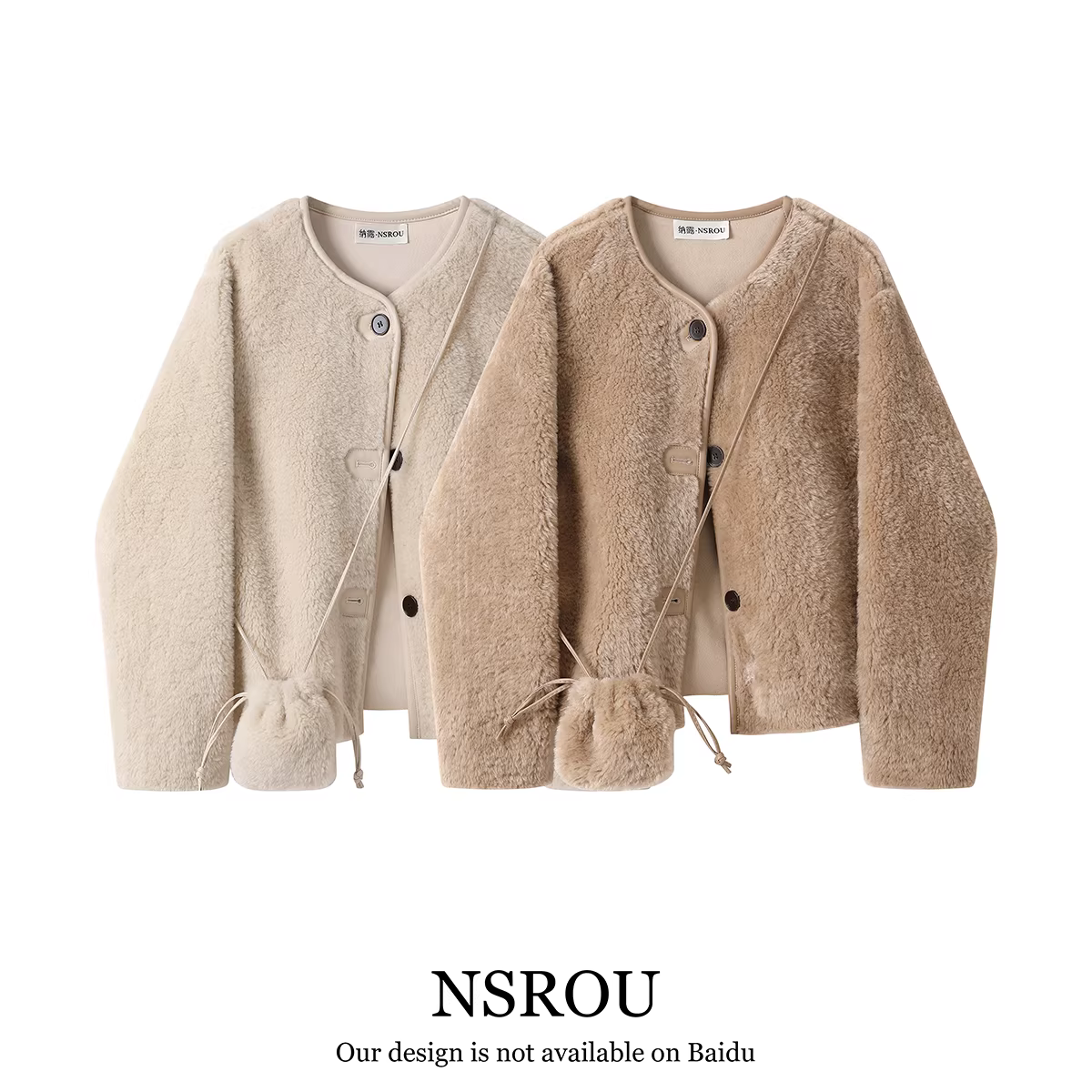 Áo khoác lót lông thú phổ biến của NSROU dành cho nữ trong năm nay, mùa thu đông, áo ngắn bằng len cừu kiểu Chanel.