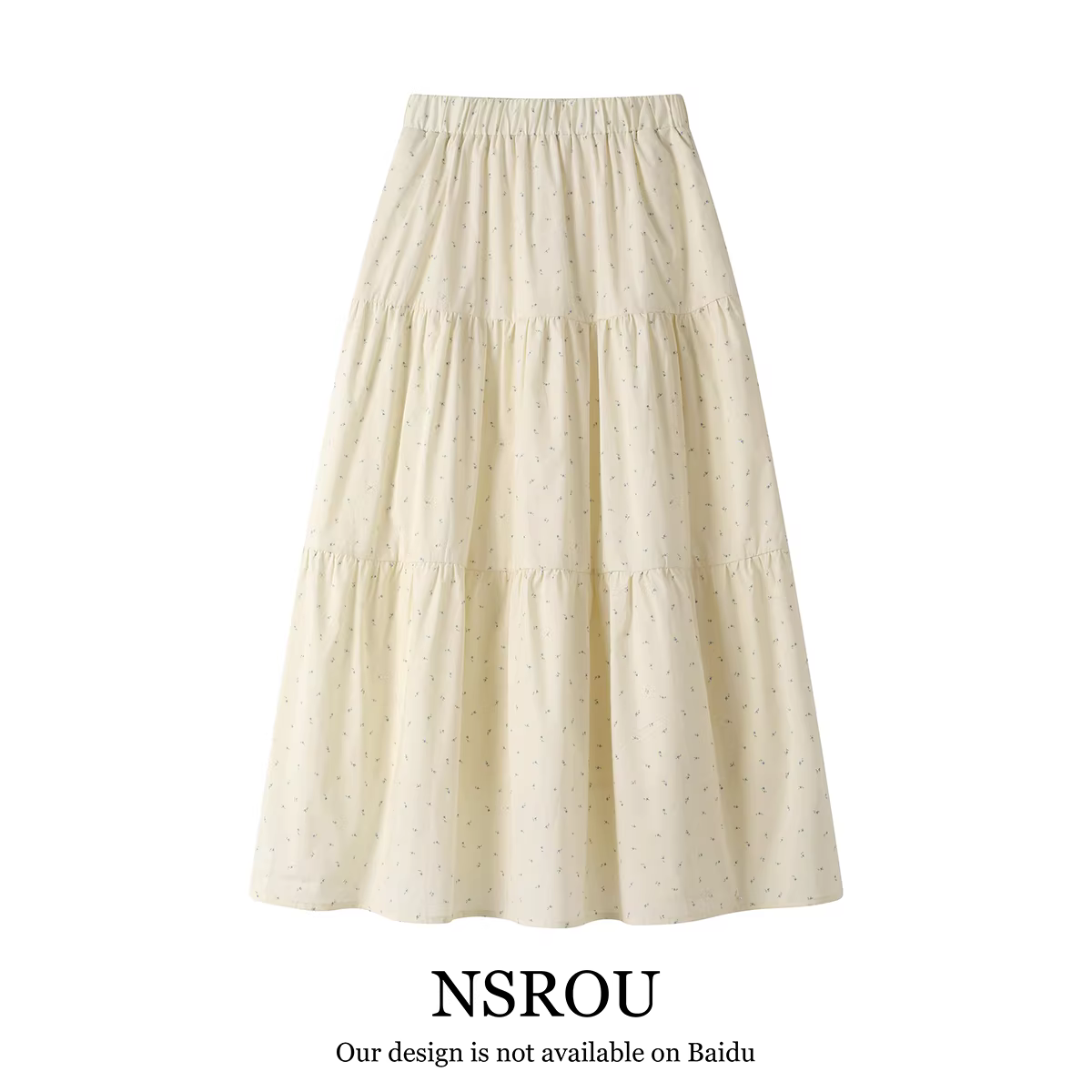 Váy midi hoa màu vàng cổ điển phong cách Hồng Kông váy dài dành cho nữ mùa xuân hè eo co giãn thanh lịch ngọt ngào váy dù váy xếp tầng