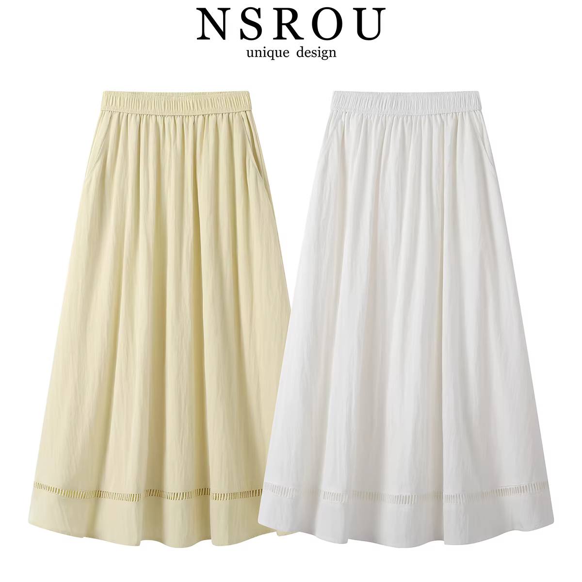 Váy ren trắng kiểu Pháp thanh lịch dành cho nữ, váy chữ A ngọt ngào và đa năng mùa hè.